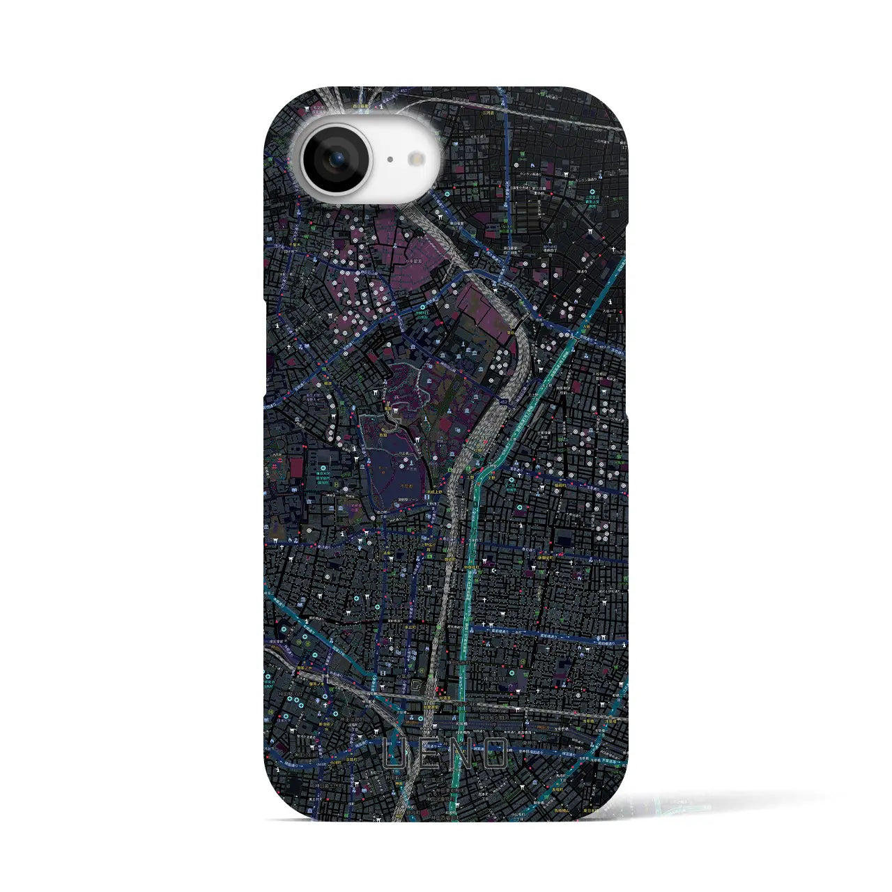 【上野(東京都)】地図柄iPhoneケース(バックカバータイプ)
