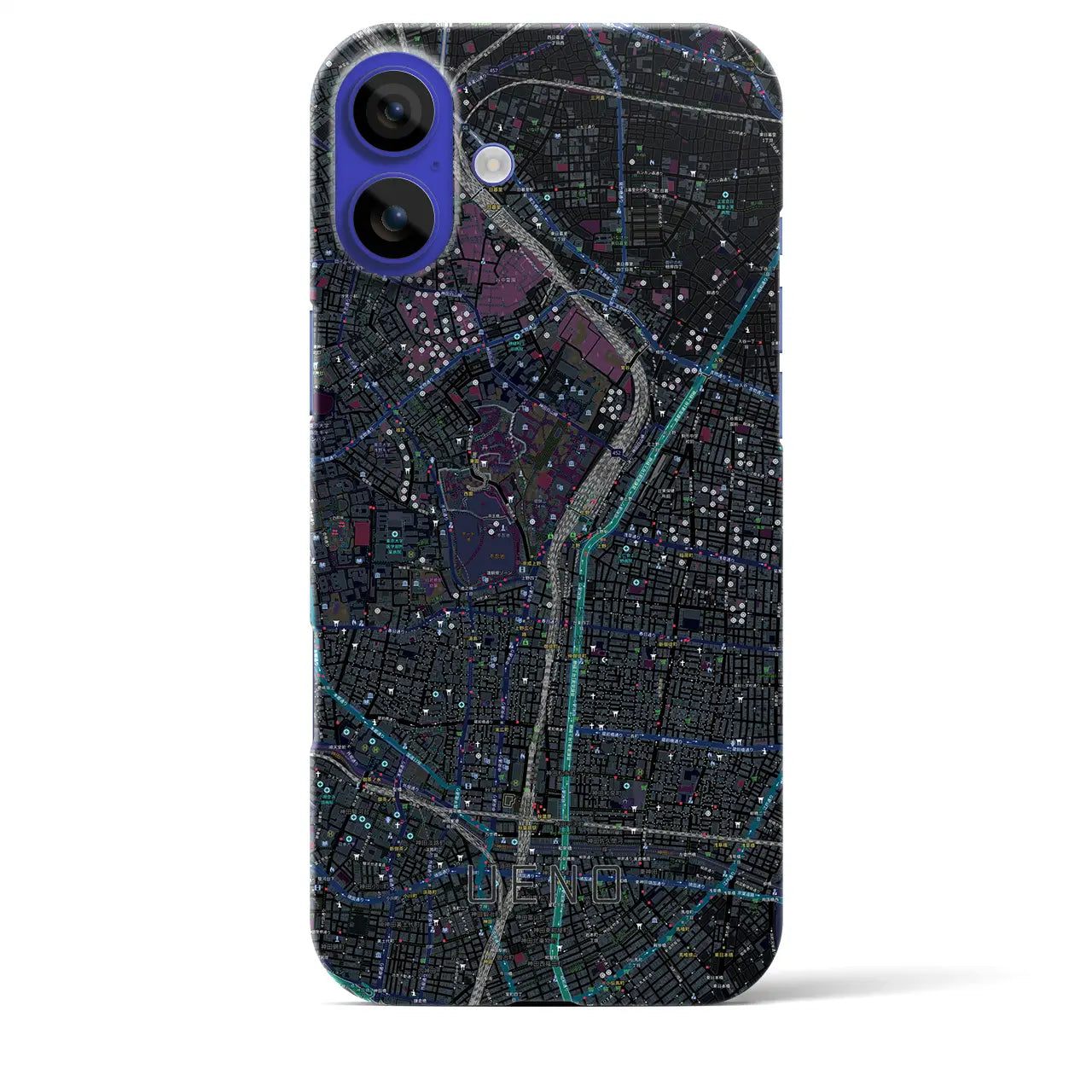 【上野(東京都)】地図柄iPhoneケース(バックカバータイプ)