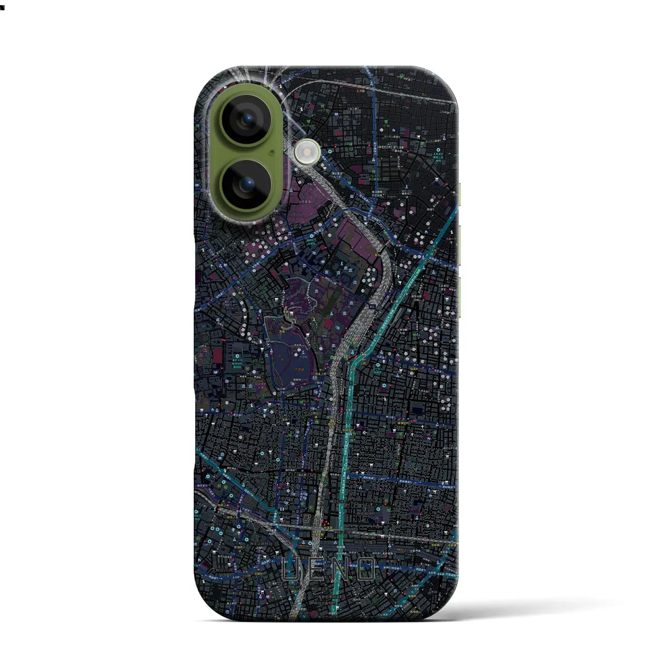 【上野(東京都)】地図柄iPhoneケース(バックカバータイプ)