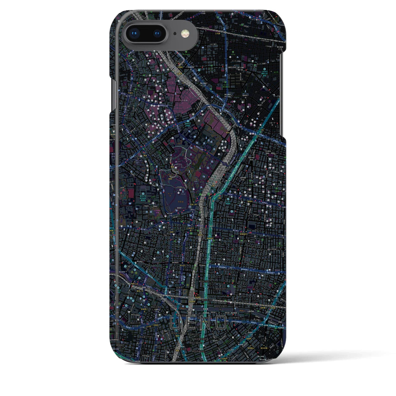 【上野(東京都)】地図柄iPhoneケース(バックカバータイプ)