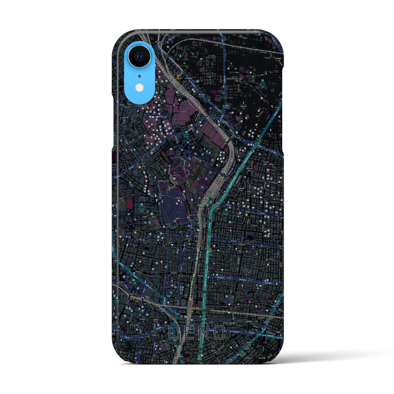 【上野(東京都)】地図柄iPhoneケース(バックカバータイプ)