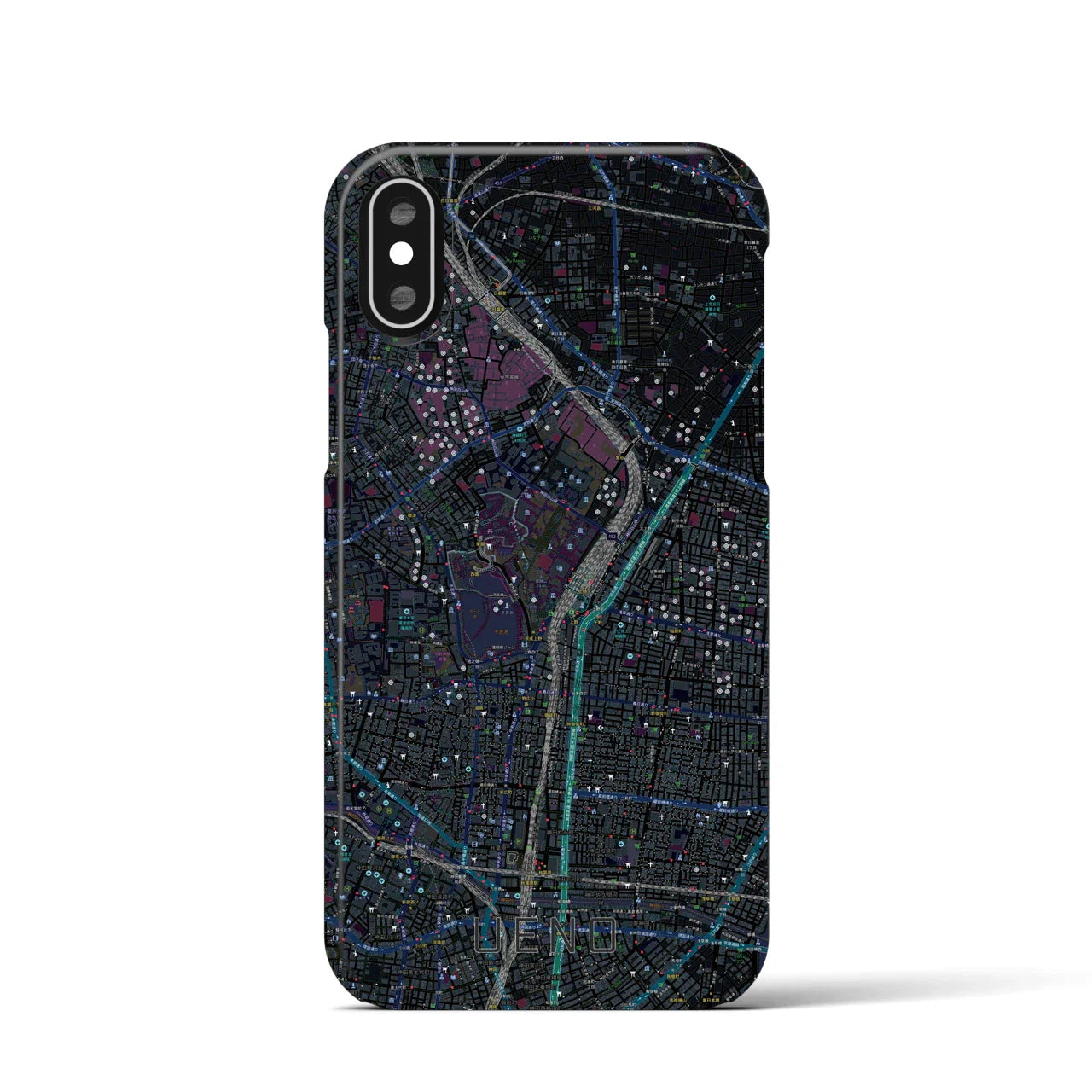 【上野(東京都)】地図柄iPhoneケース(バックカバータイプ)