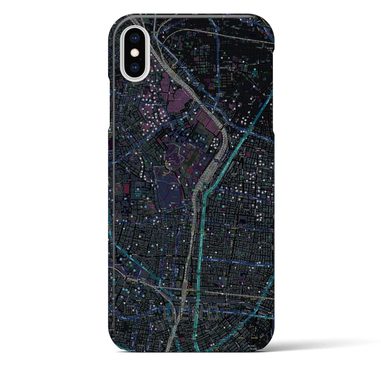 【上野(東京都)】地図柄iPhoneケース(バックカバータイプ)