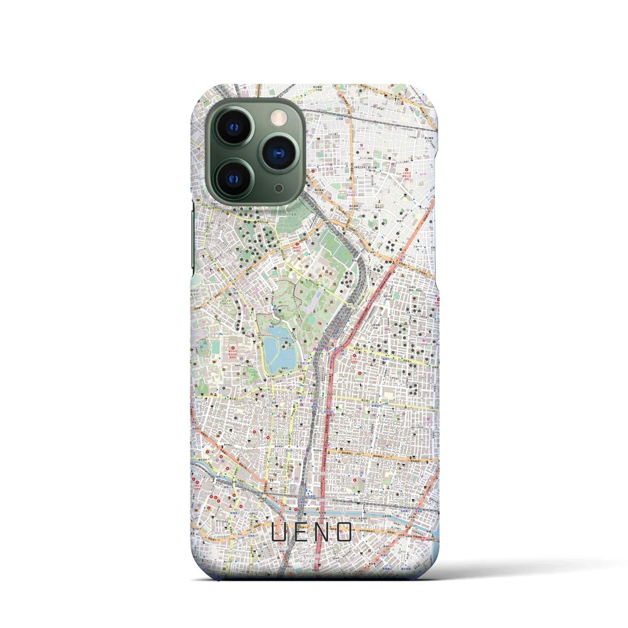 【上野(東京都)】地図柄iPhoneケース(バックカバータイプ)