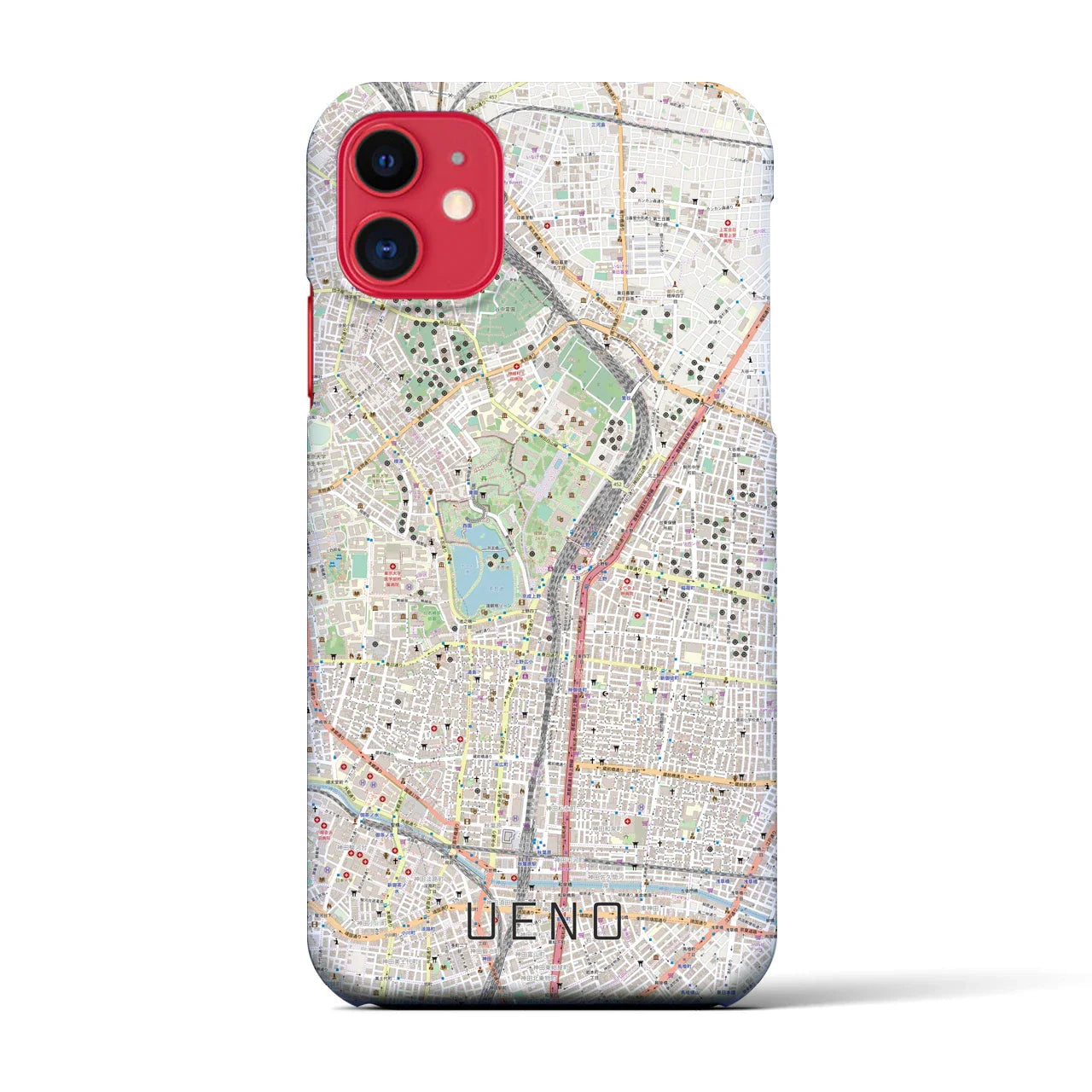 【上野(東京都)】地図柄iPhoneケース(バックカバータイプ)