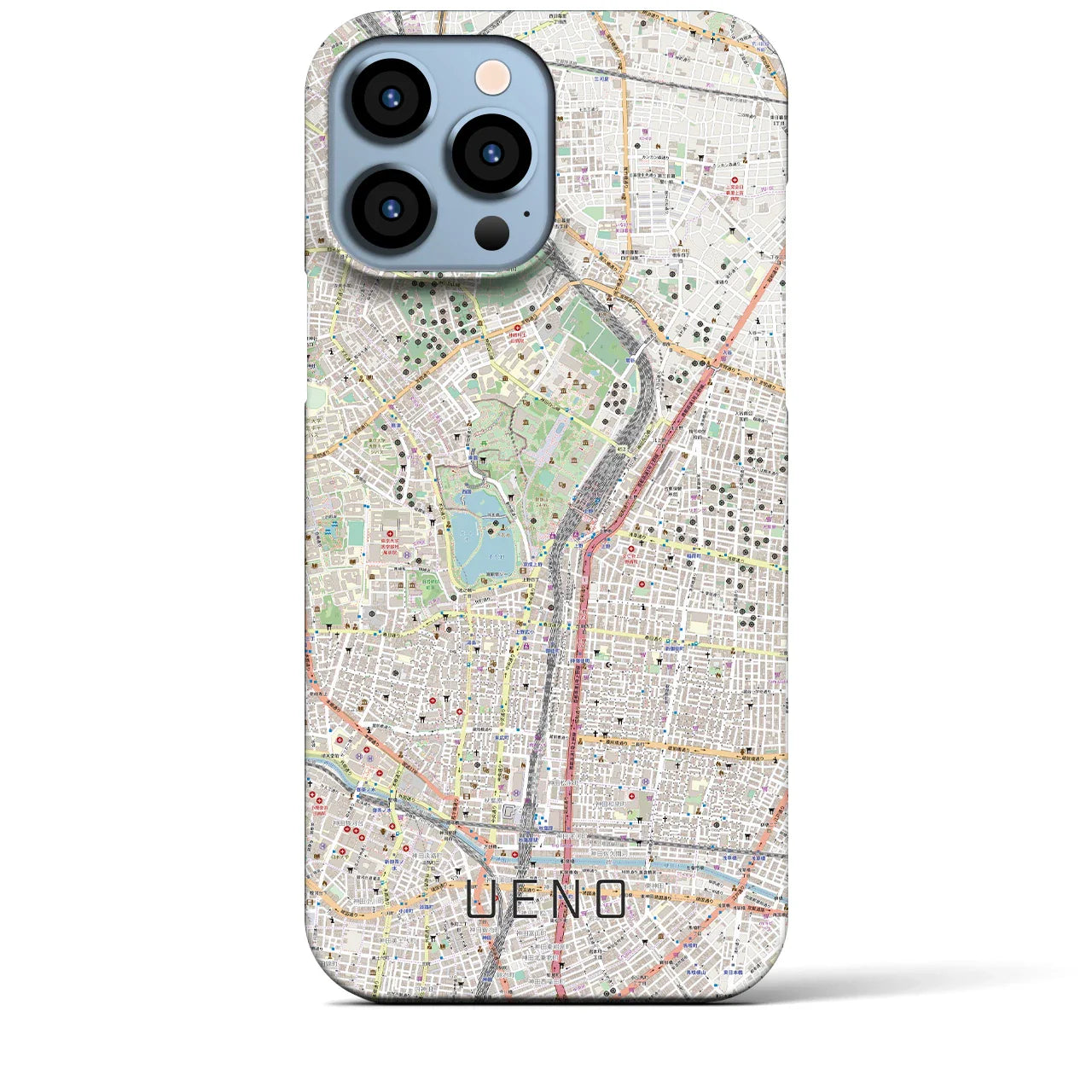【上野(東京都)】地図柄iPhoneケース(バックカバータイプ)