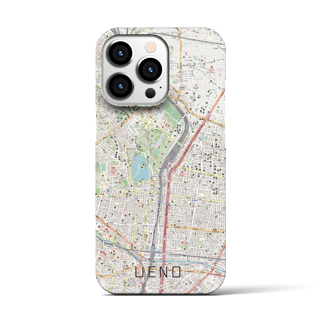 【上野(東京都)】地図柄iPhoneケース(バックカバータイプ)