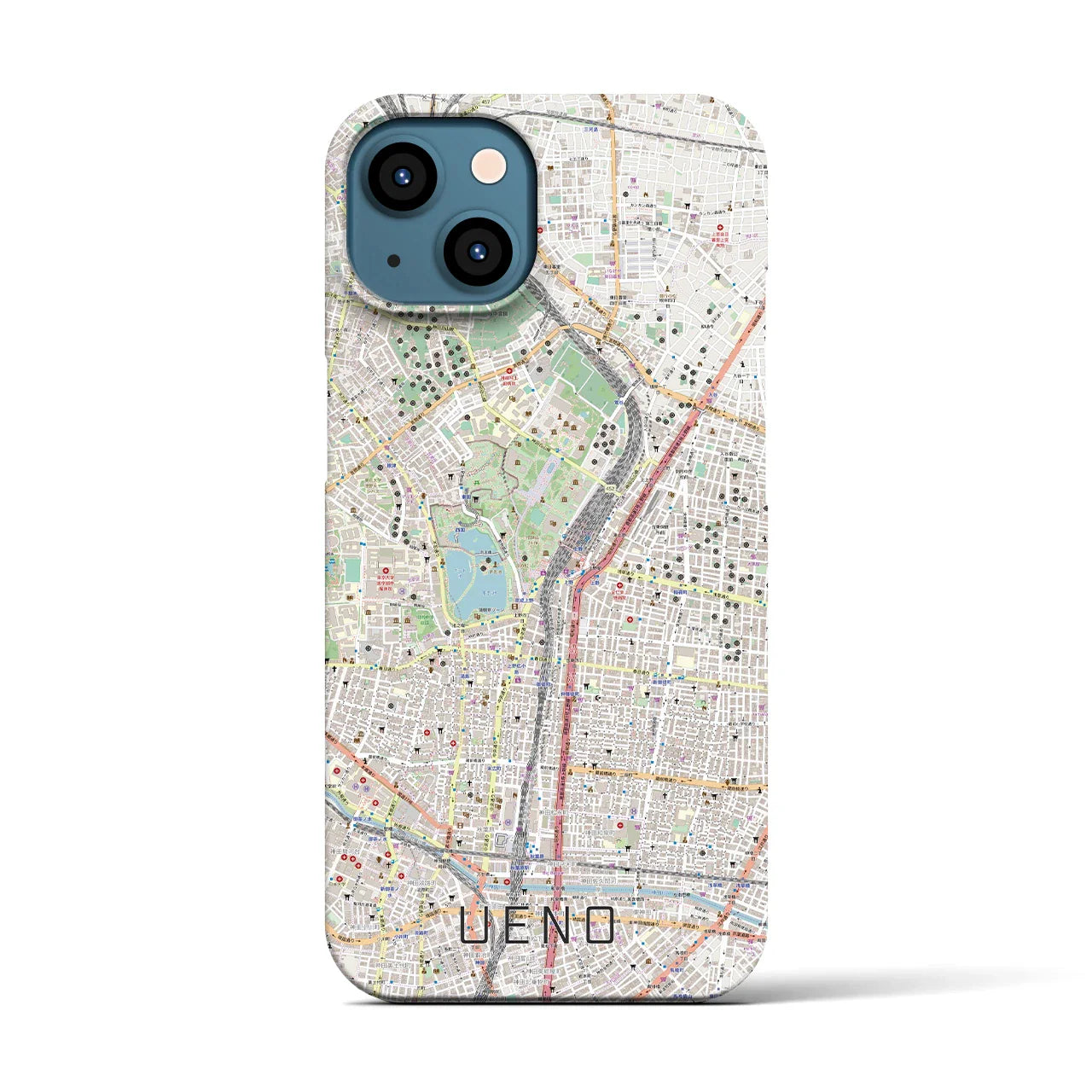 【上野(東京都)】地図柄iPhoneケース(バックカバータイプ)