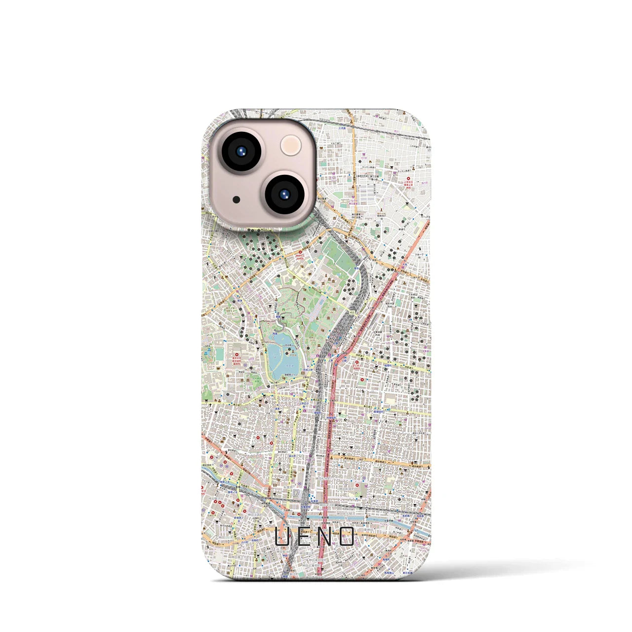 【上野(東京都)】地図柄iPhoneケース(バックカバータイプ)