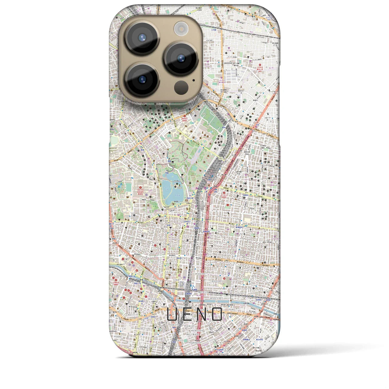 【上野(東京都)】地図柄iPhoneケース(バックカバータイプ)