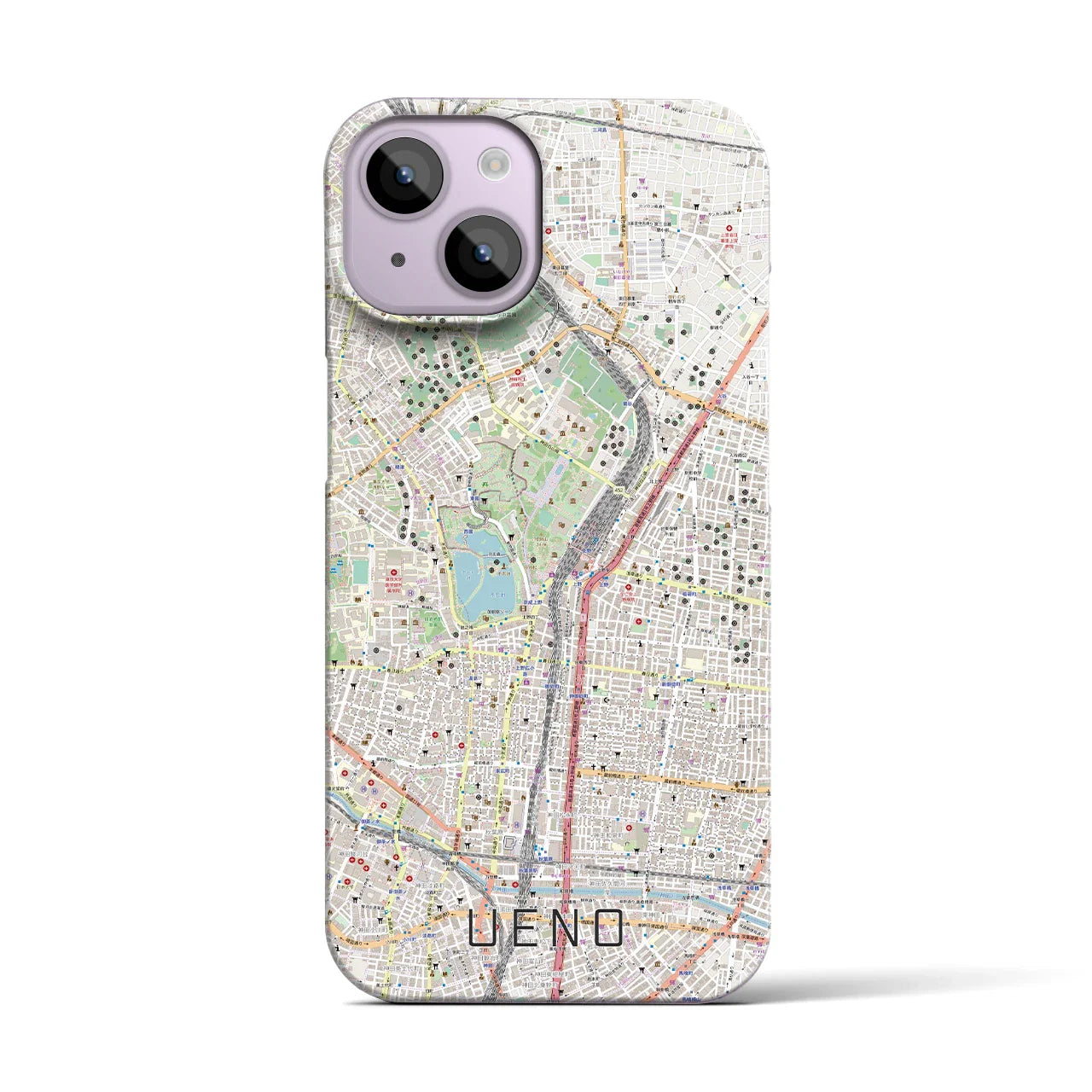 【上野(東京都)】地図柄iPhoneケース(バックカバータイプ)