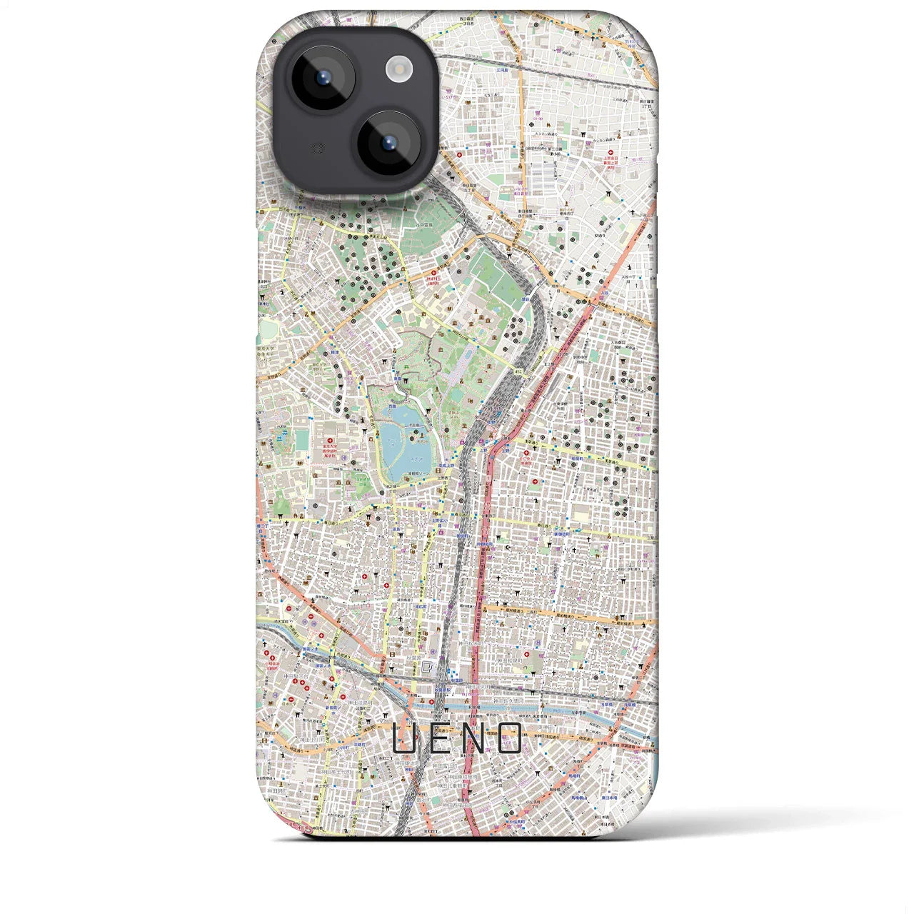 【上野(東京都)】地図柄iPhoneケース(バックカバータイプ)