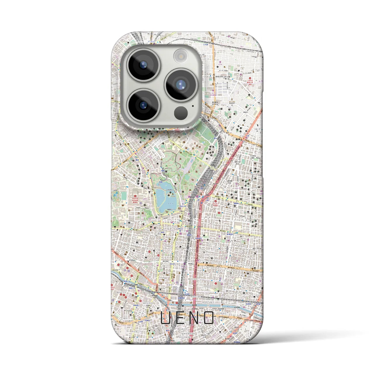 【上野(東京都)】地図柄iPhoneケース(バックカバータイプ)