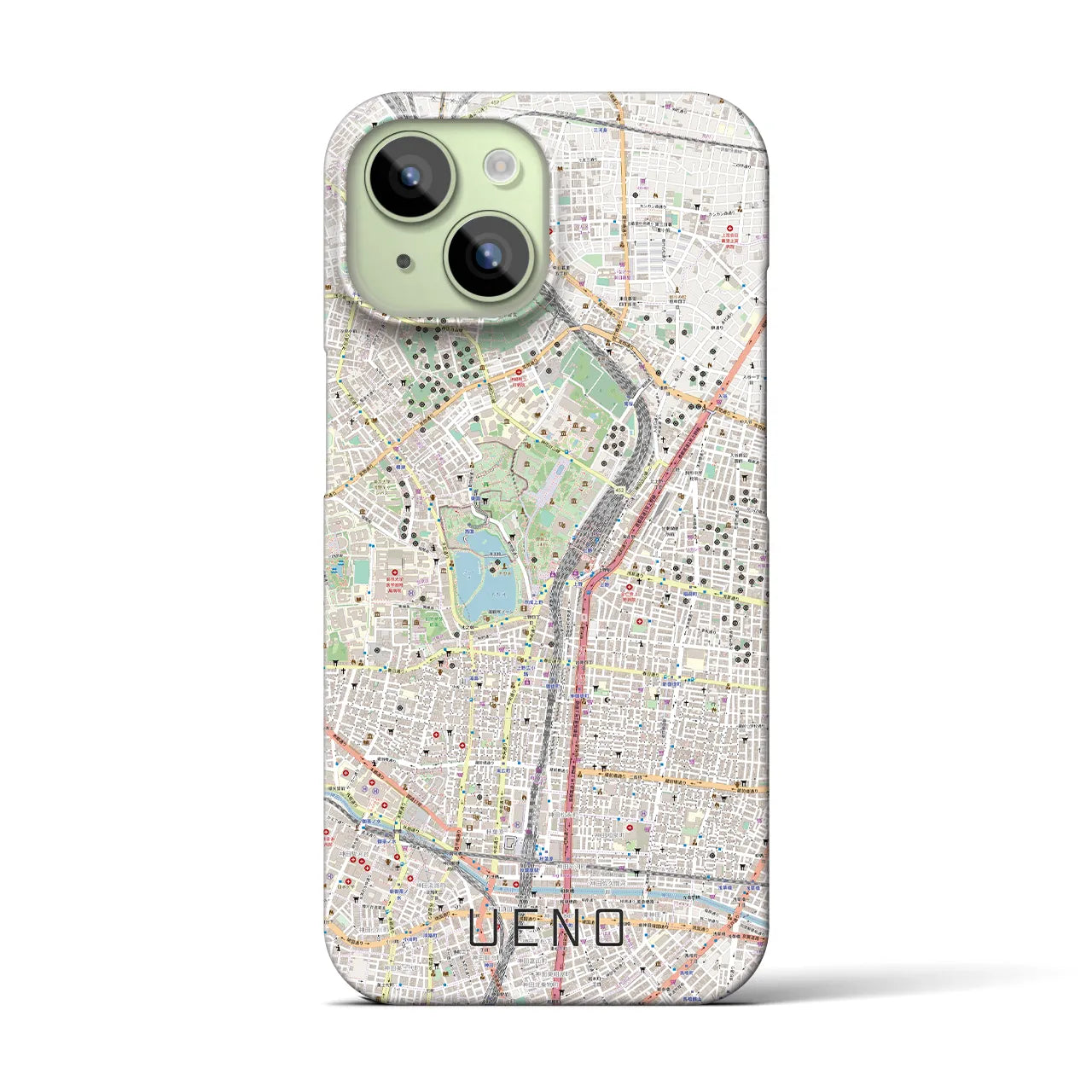 【上野(東京都)】地図柄iPhoneケース(バックカバータイプ)