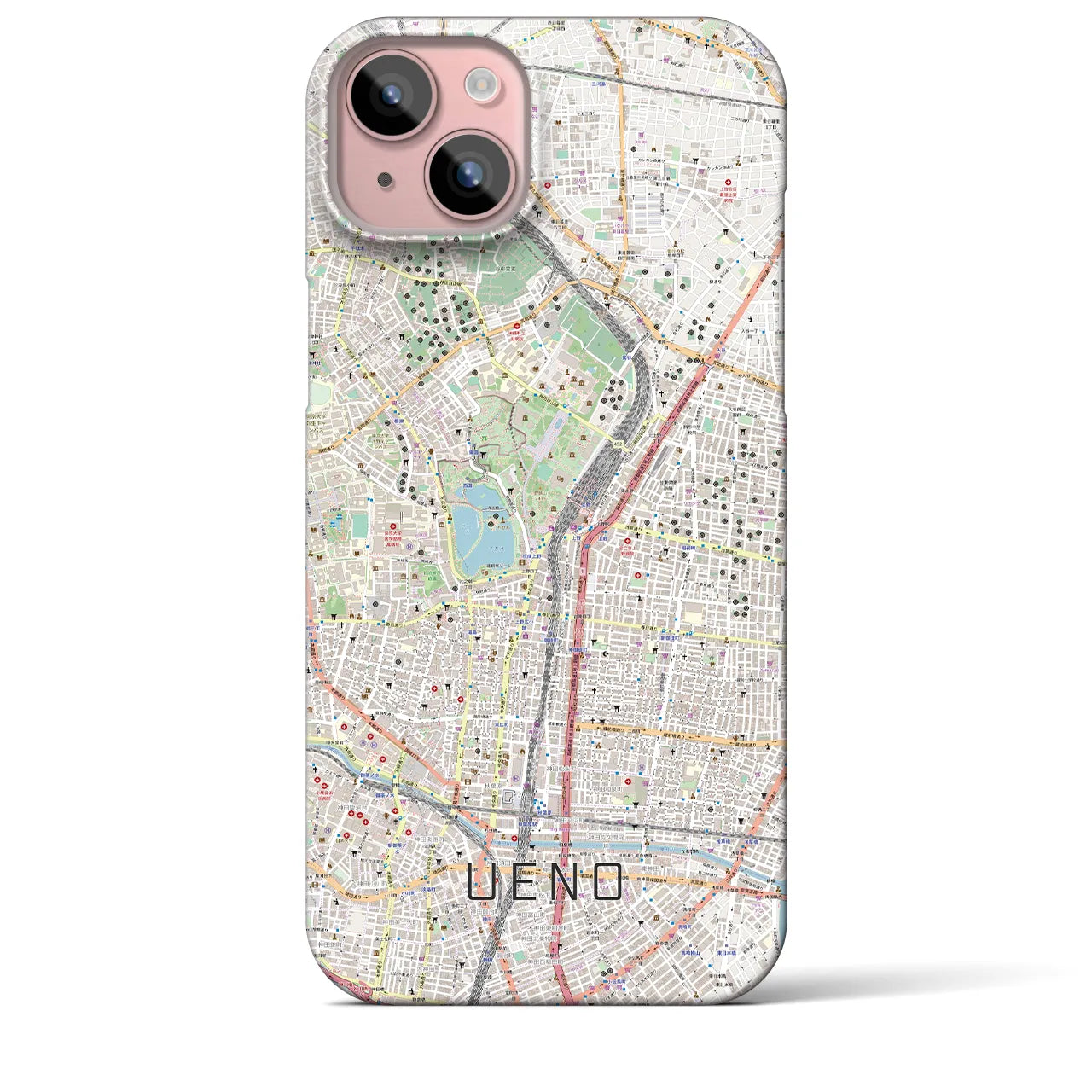 【上野(東京都)】地図柄iPhoneケース(バックカバータイプ)