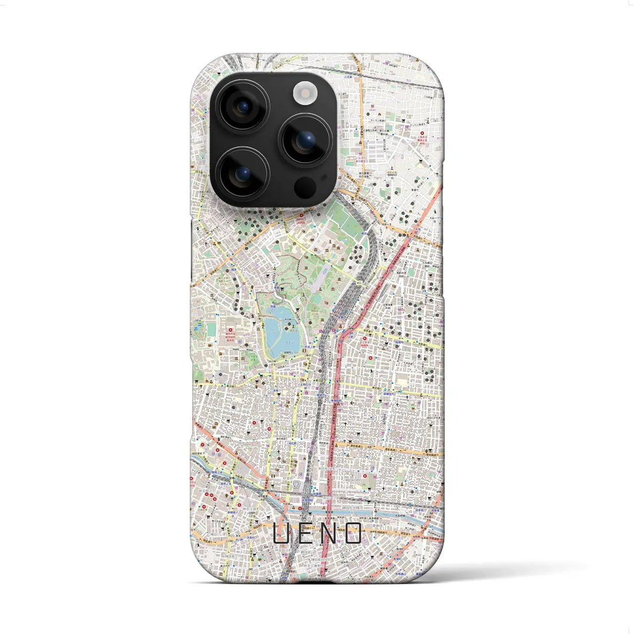 【上野(東京都)】地図柄iPhoneケース(バックカバータイプ)