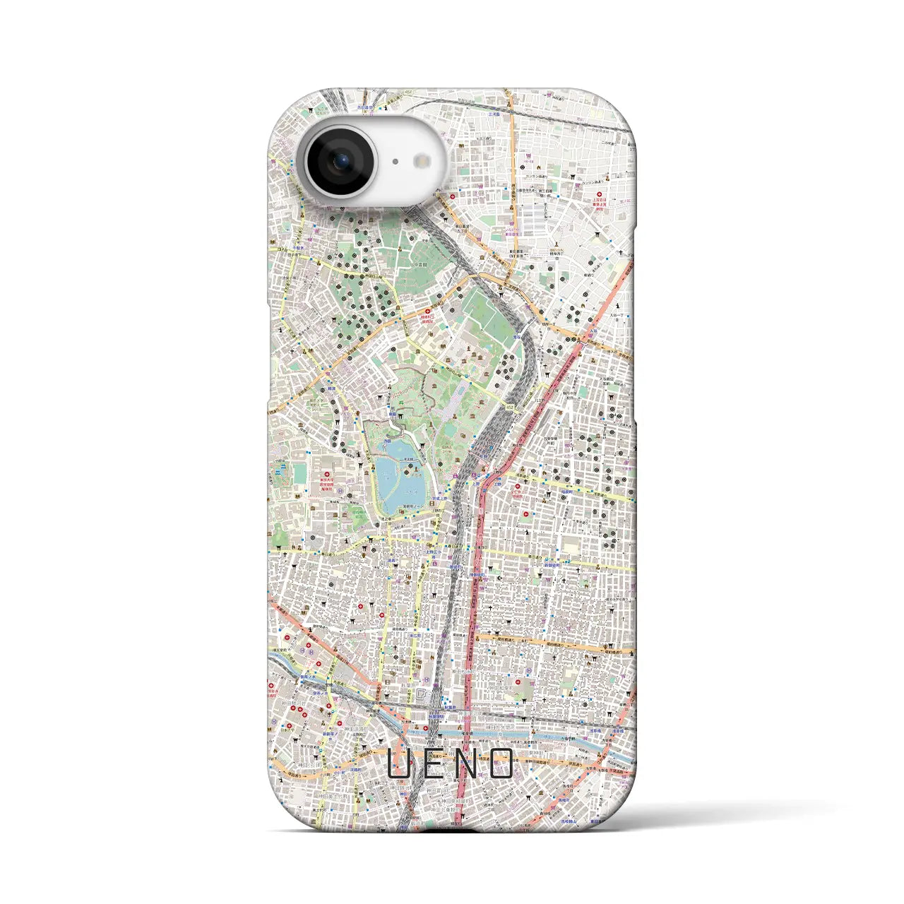 【上野(東京都)】地図柄iPhoneケース(バックカバータイプ)