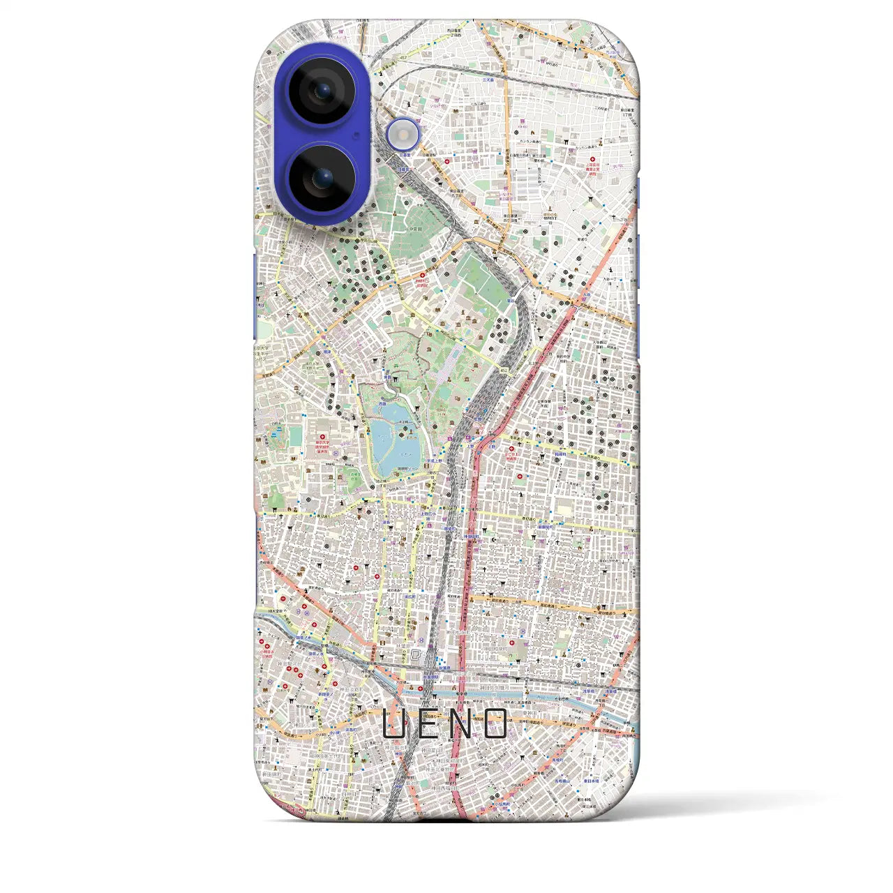 【上野(東京都)】地図柄iPhoneケース(バックカバータイプ)ナチュラル・iPhone 16 Pro Max 用