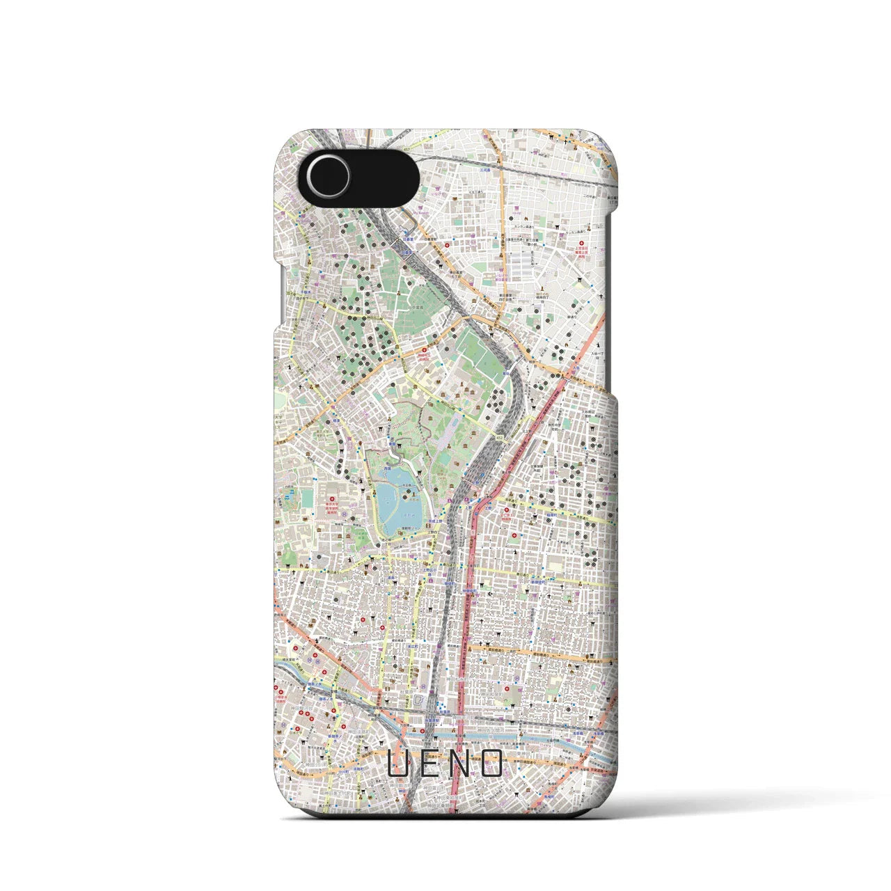 【上野(東京都)】地図柄iPhoneケース(バックカバータイプ)