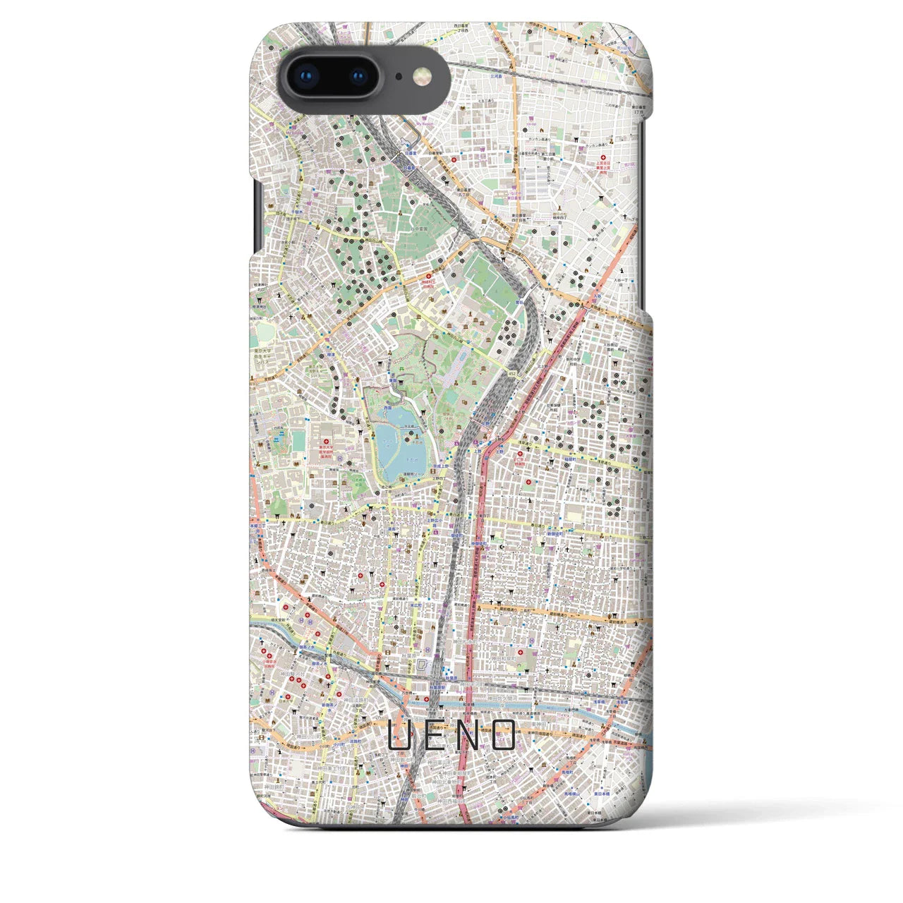 【上野(東京都)】地図柄iPhoneケース(バックカバータイプ)