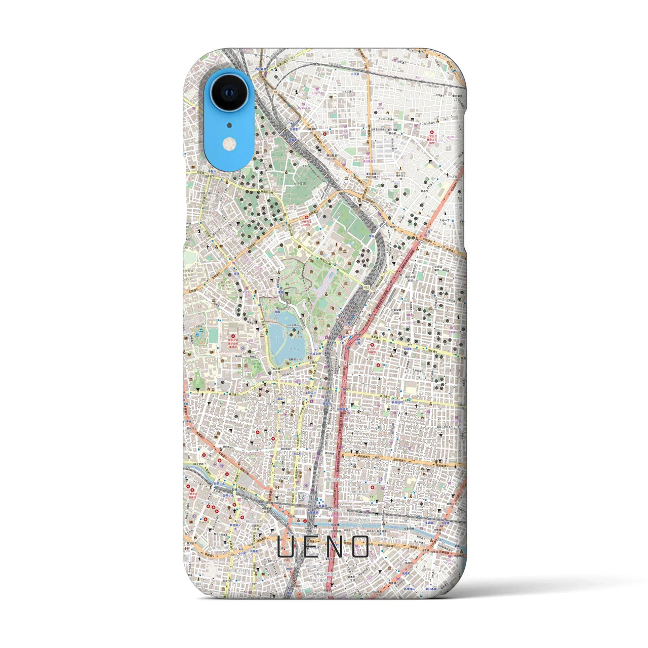 【上野(東京都)】地図柄iPhoneケース(バックカバータイプ)