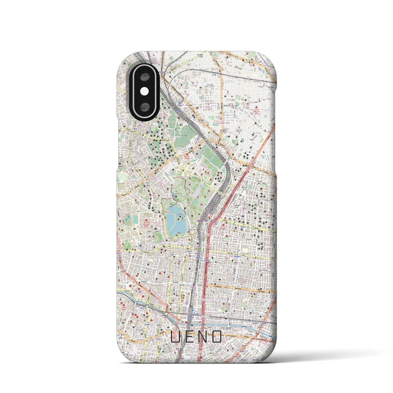【上野(東京都)】地図柄iPhoneケース(バックカバータイプ)