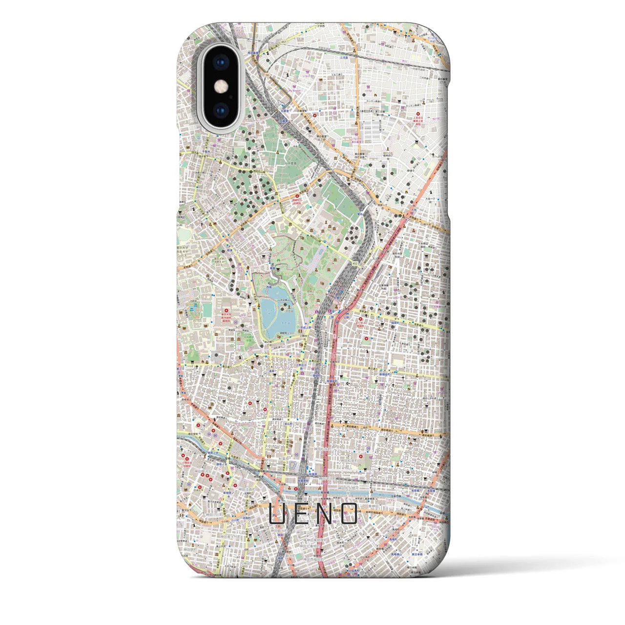 【上野(東京都)】地図柄iPhoneケース(バックカバータイプ)