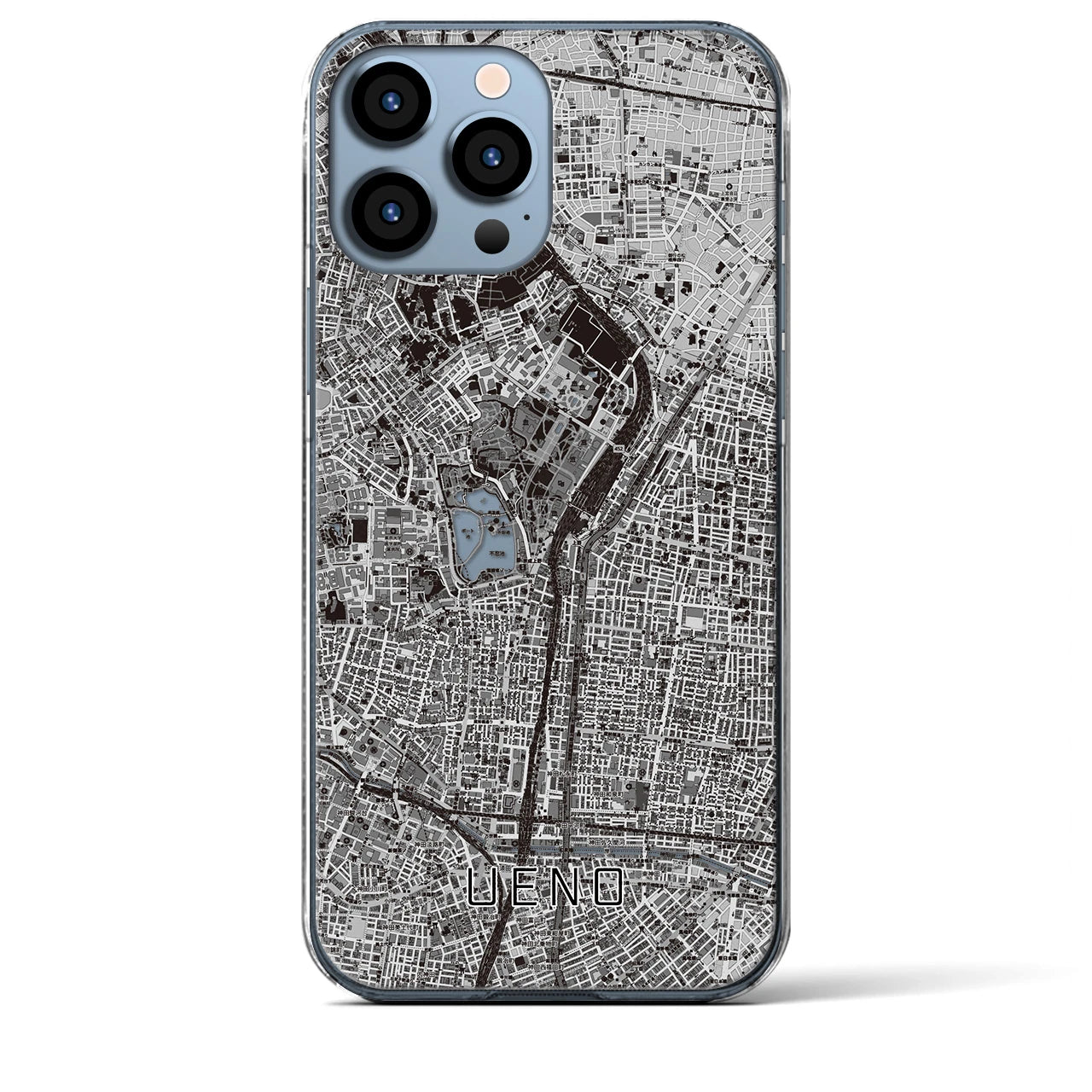 【上野(東京都)】地図柄iPhoneケース(クリアタイプ)