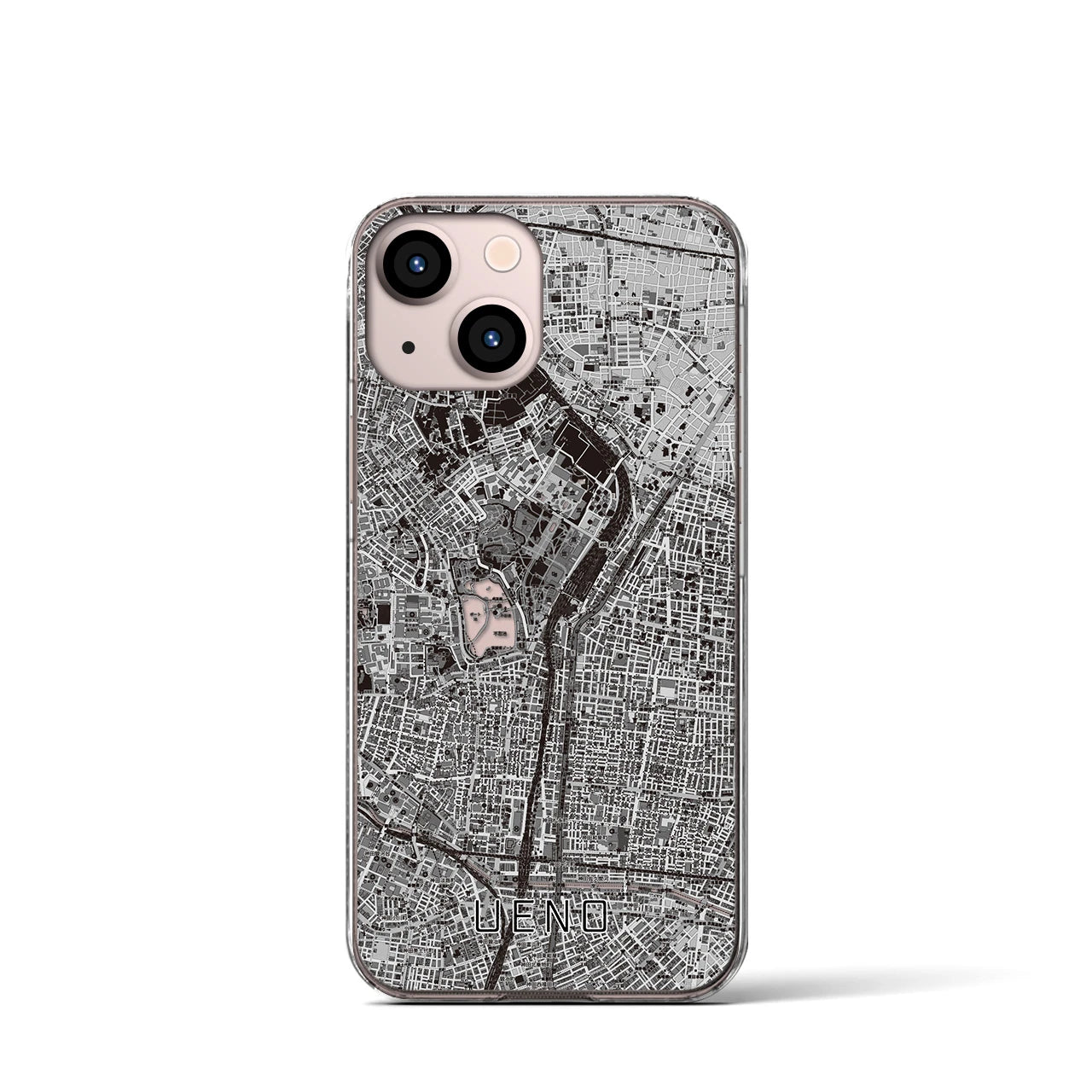 【上野(東京都)】地図柄iPhoneケース(クリアタイプ)