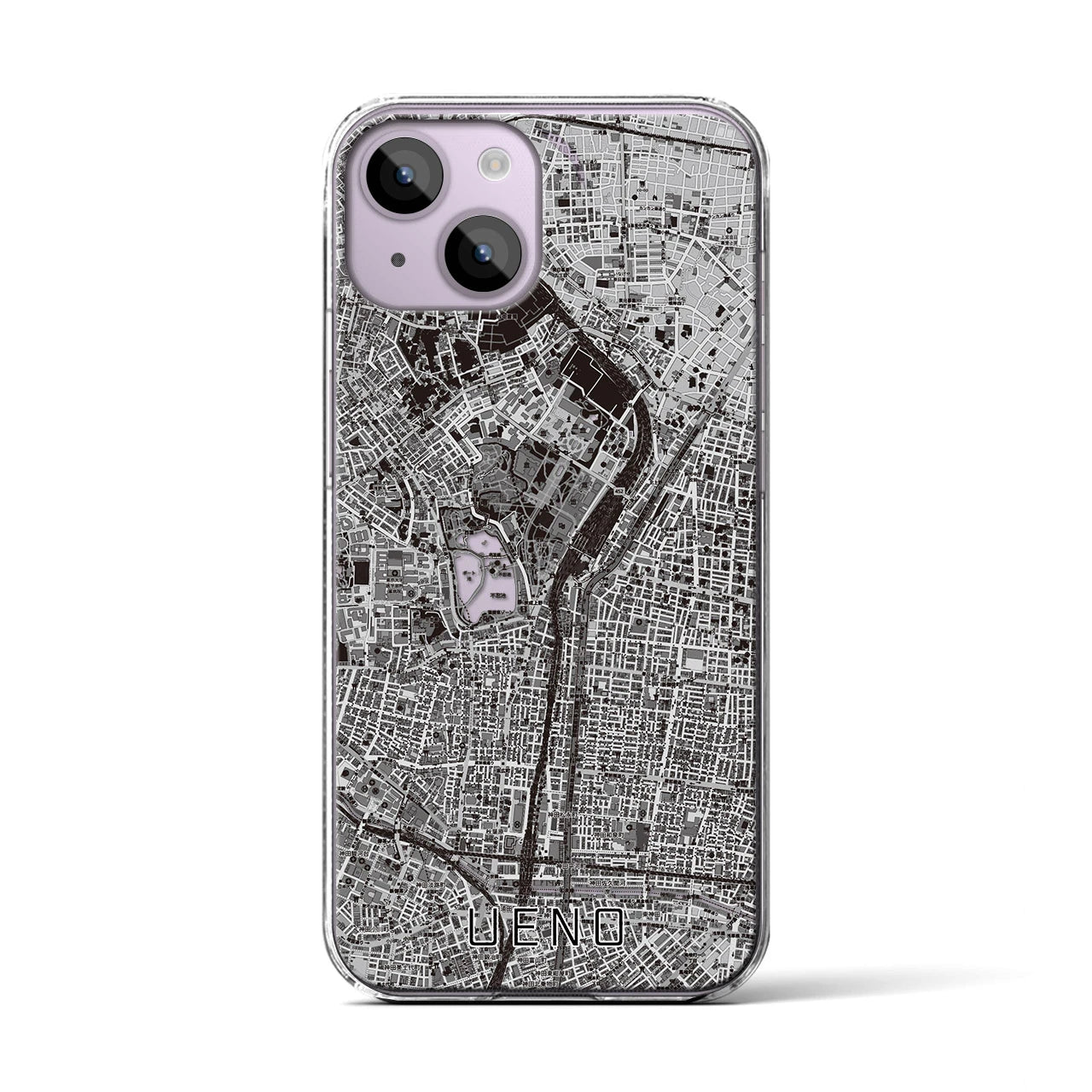【上野(東京都)】地図柄iPhoneケース(クリアタイプ)
