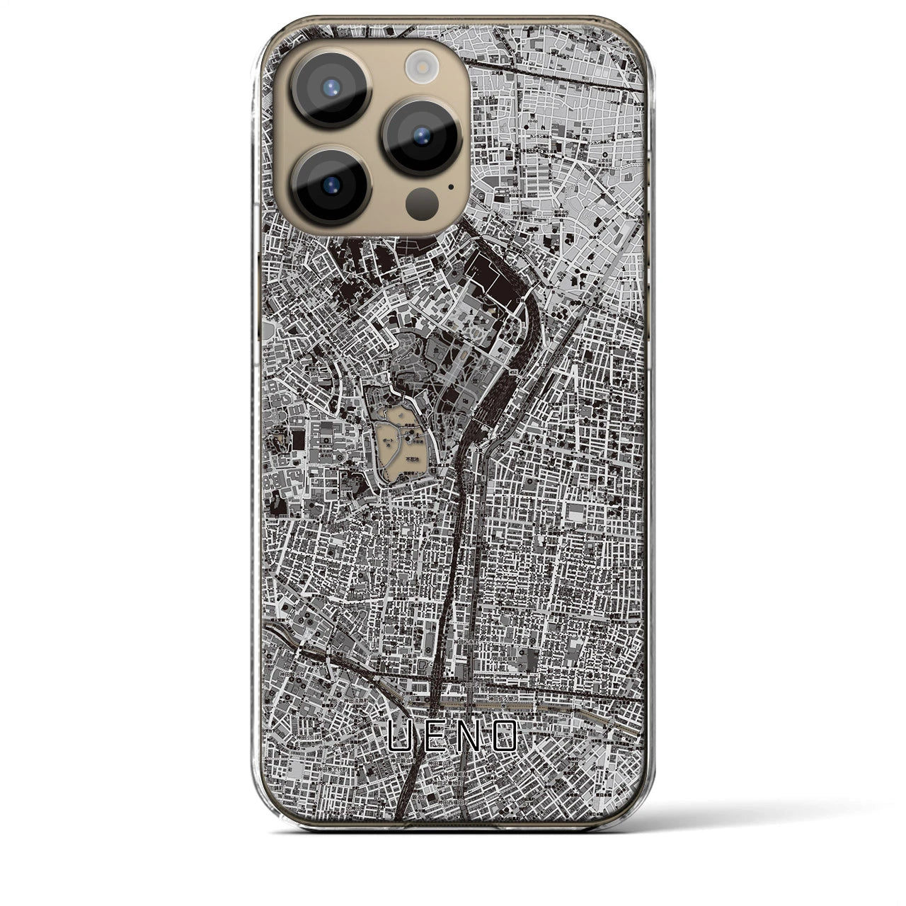 【上野(東京都)】地図柄iPhoneケース(クリアタイプ)