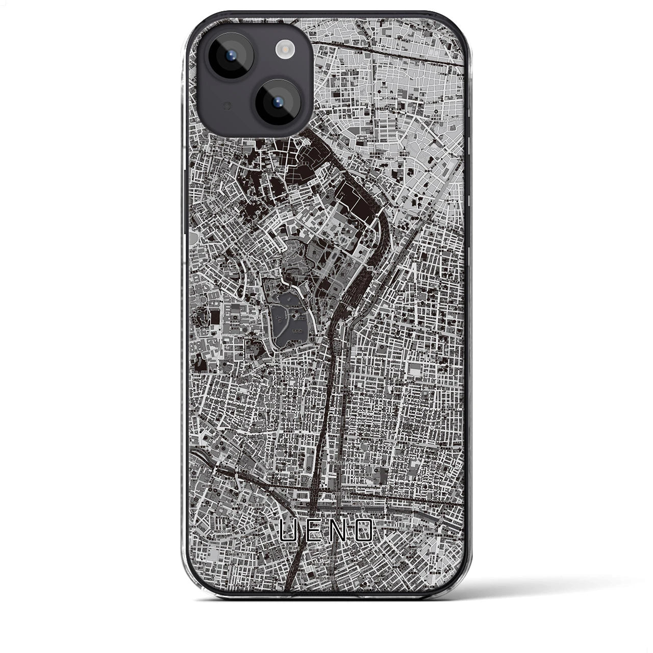 【上野(東京都)】地図柄iPhoneケース(クリアタイプ)