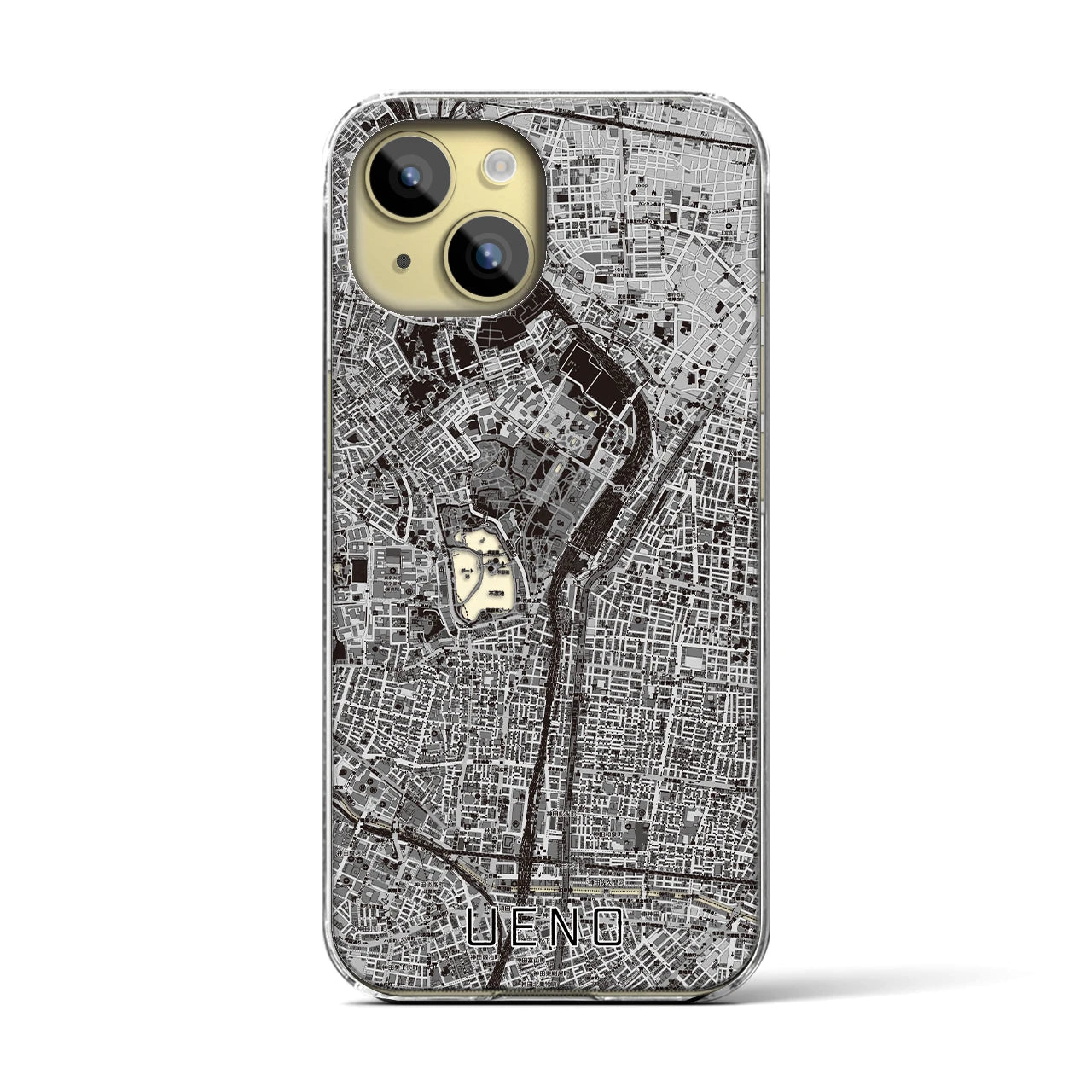 【上野(東京都)】地図柄iPhoneケース(クリアタイプ)