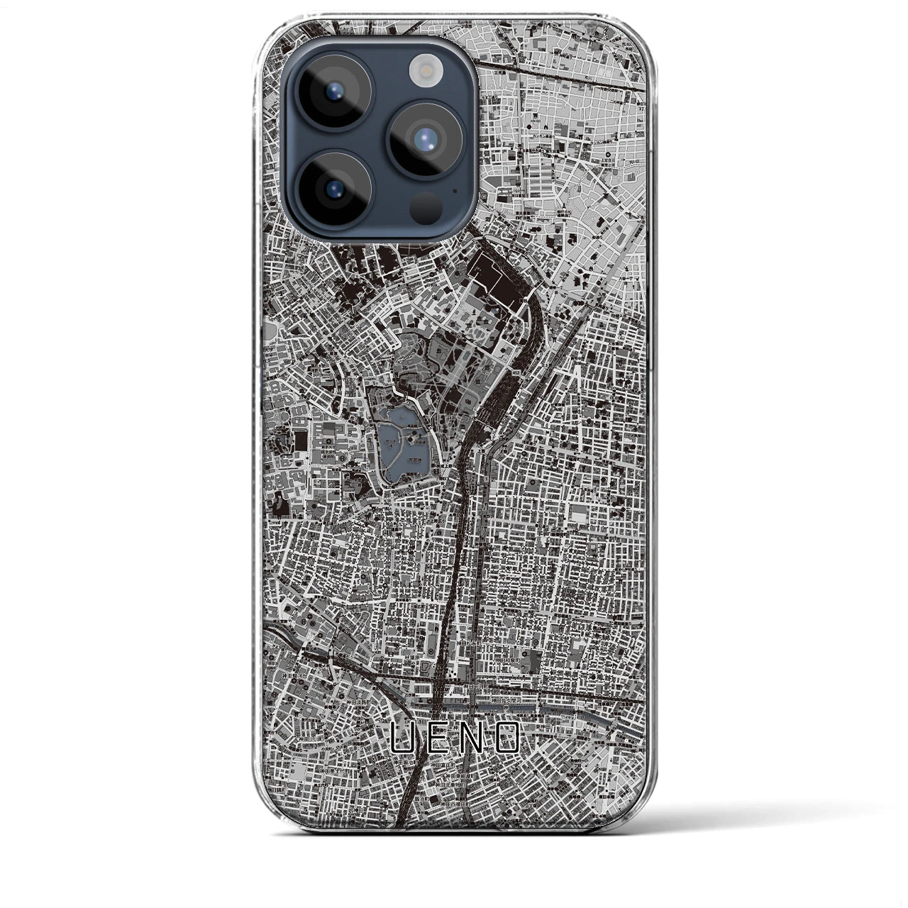 【上野(東京都)】地図柄iPhoneケース(クリアタイプ)