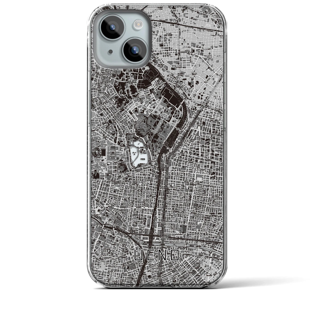 【上野(東京都)】地図柄iPhoneケース(クリアタイプ)
