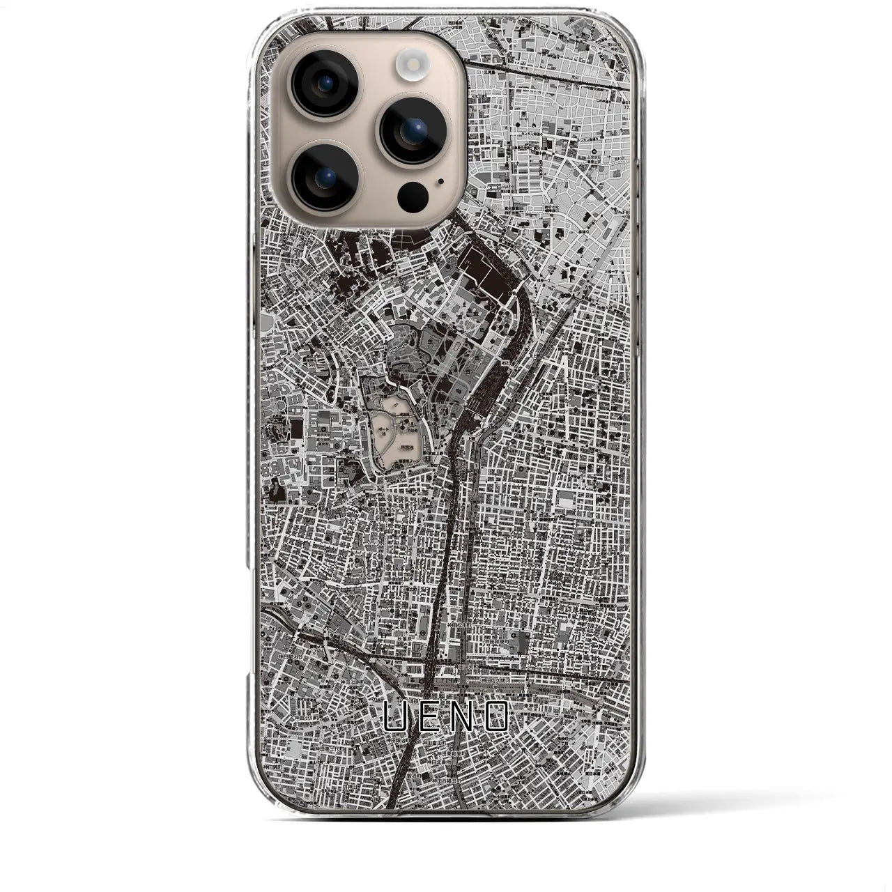 【上野(東京都)】地図柄iPhoneケース(クリアタイプ)