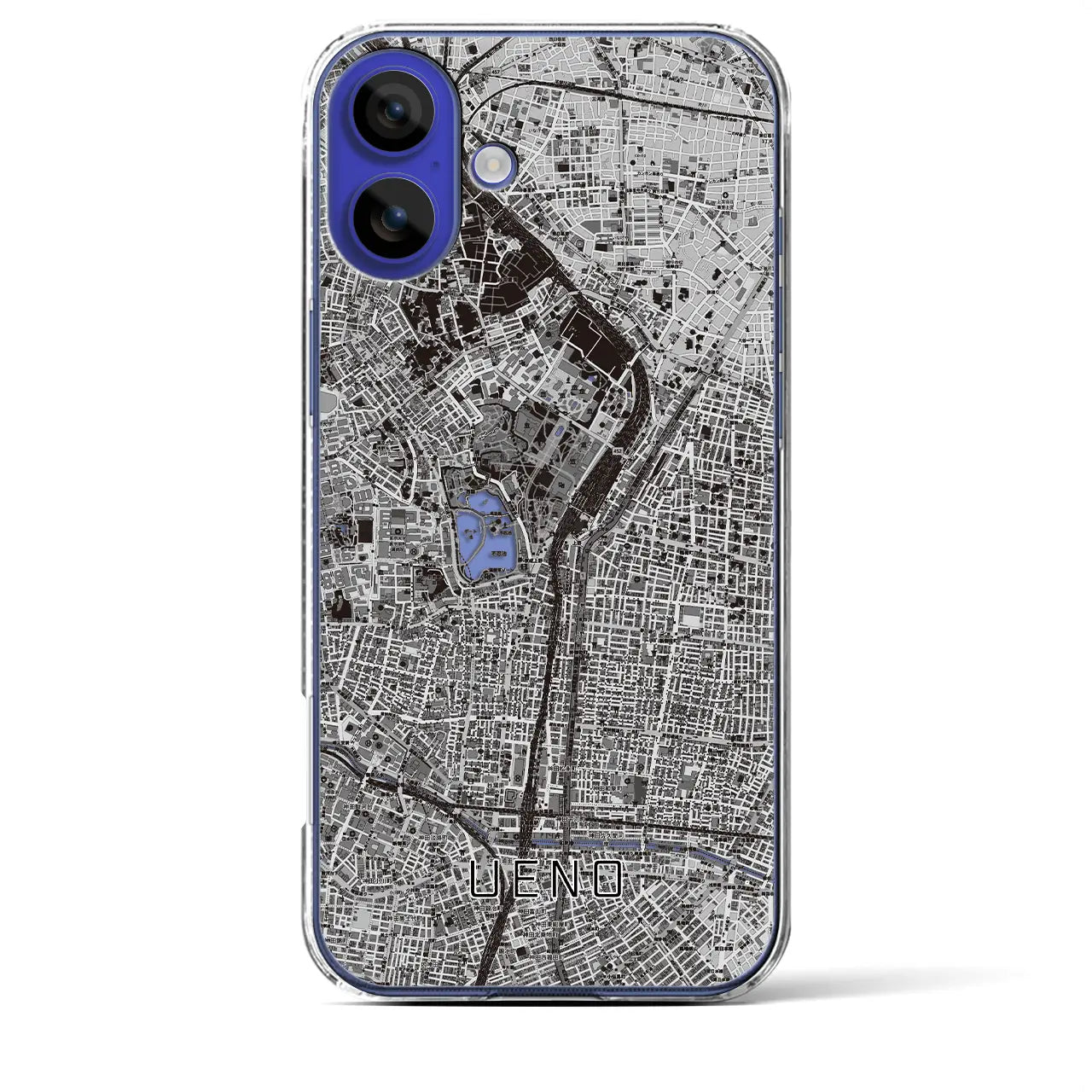 【上野(東京都)】地図柄iPhoneケース(クリアタイプ)