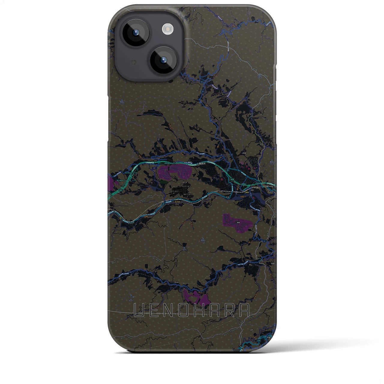 【上野原(山梨県)】地図柄iPhoneケース(バックカバータイプ)