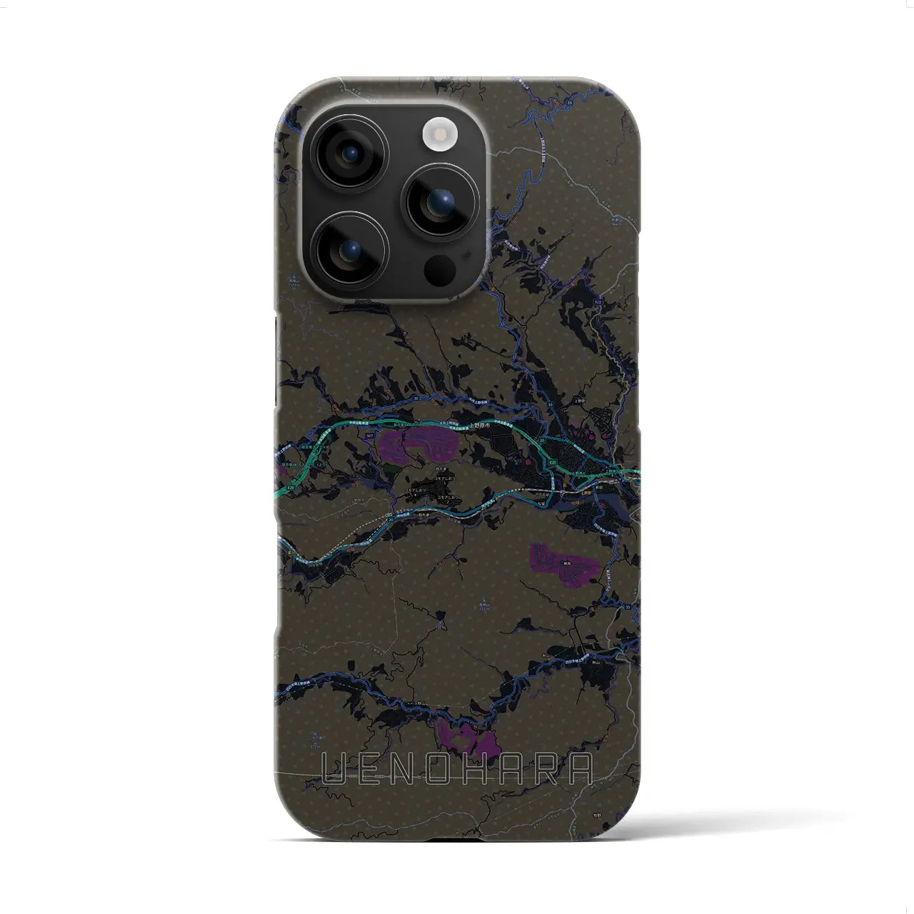 【上野原(山梨県)】地図柄iPhoneケース(バックカバータイプ)