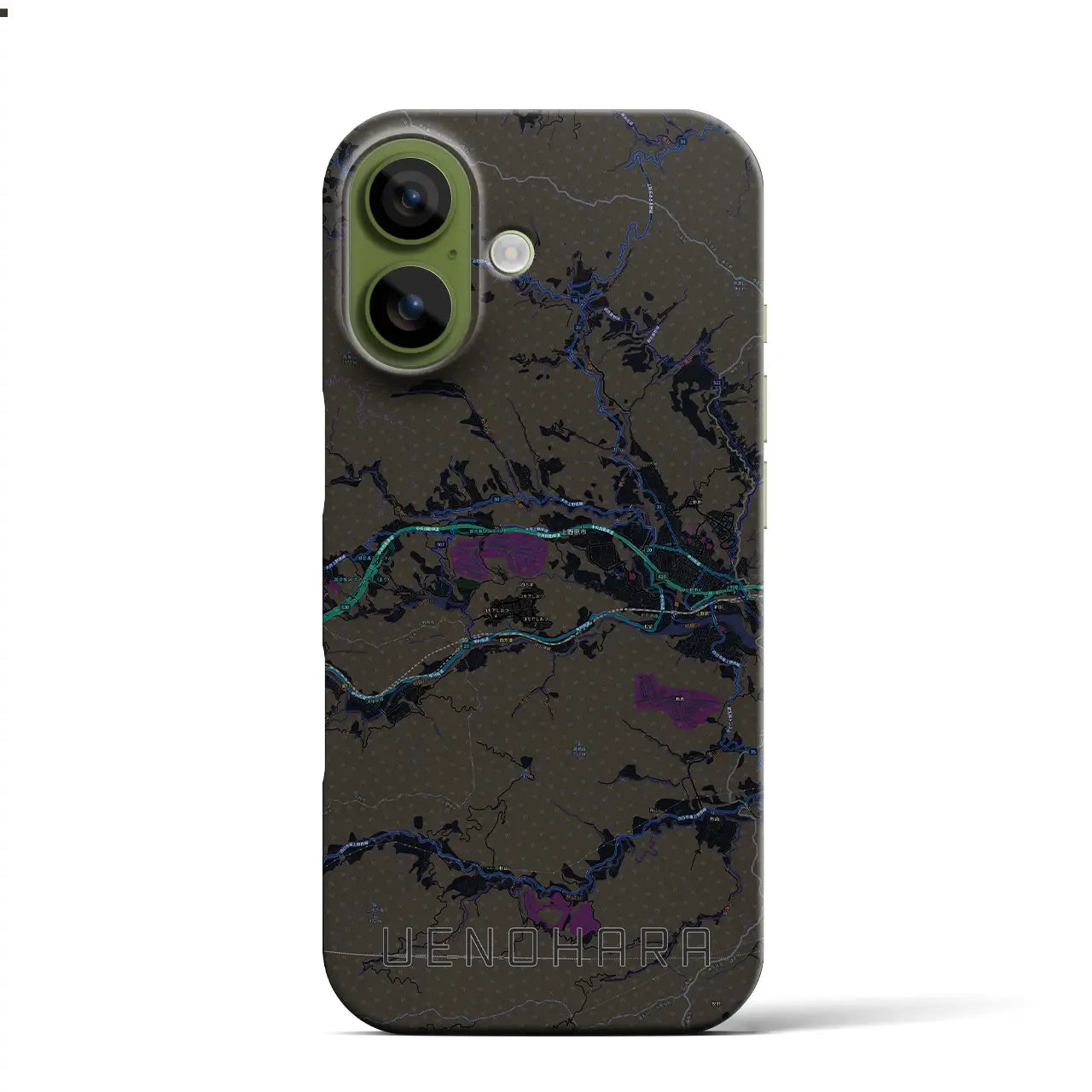 【上野原(山梨県)】地図柄iPhoneケース(バックカバータイプ)