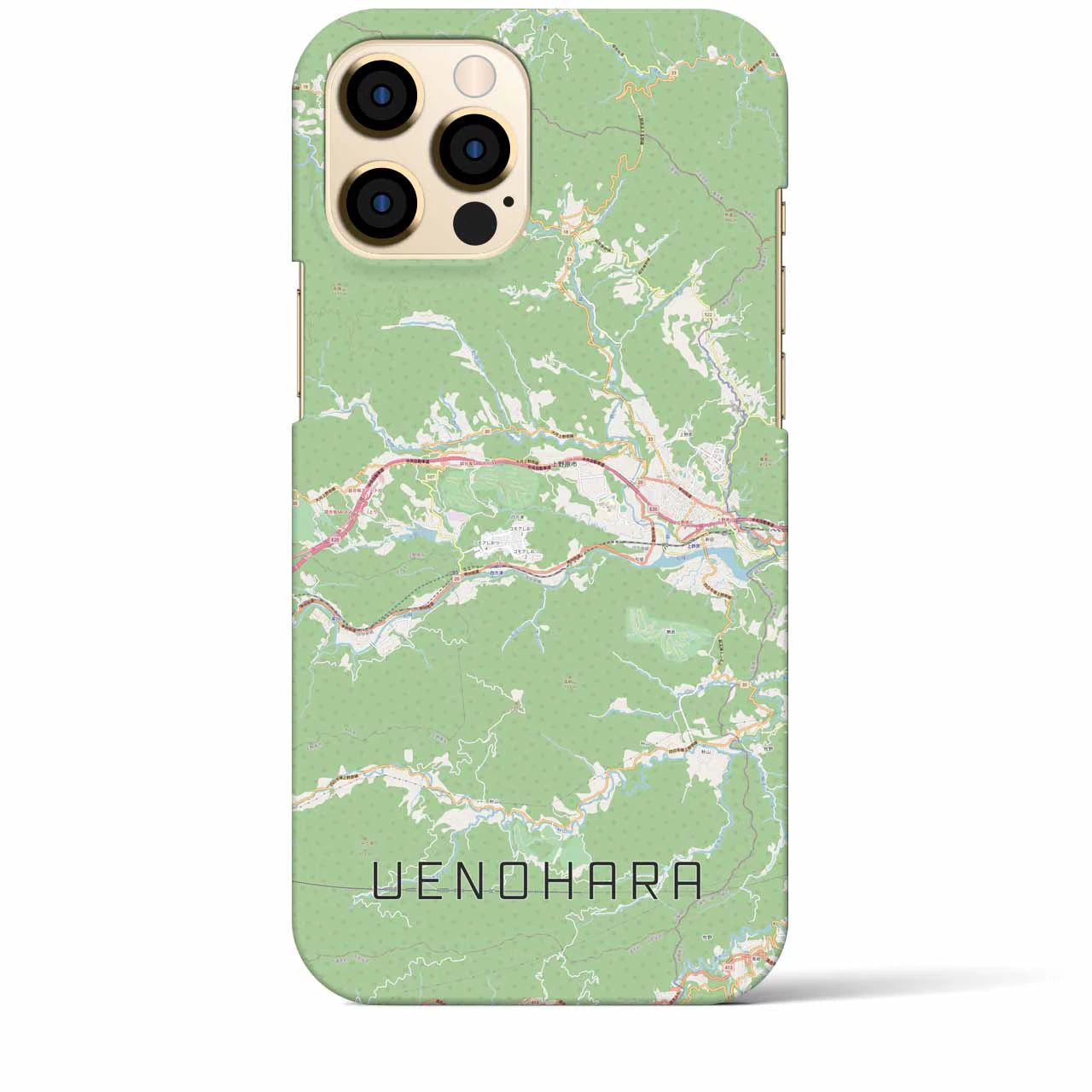 【上野原(山梨県)】地図柄iPhoneケース(バックカバータイプ)