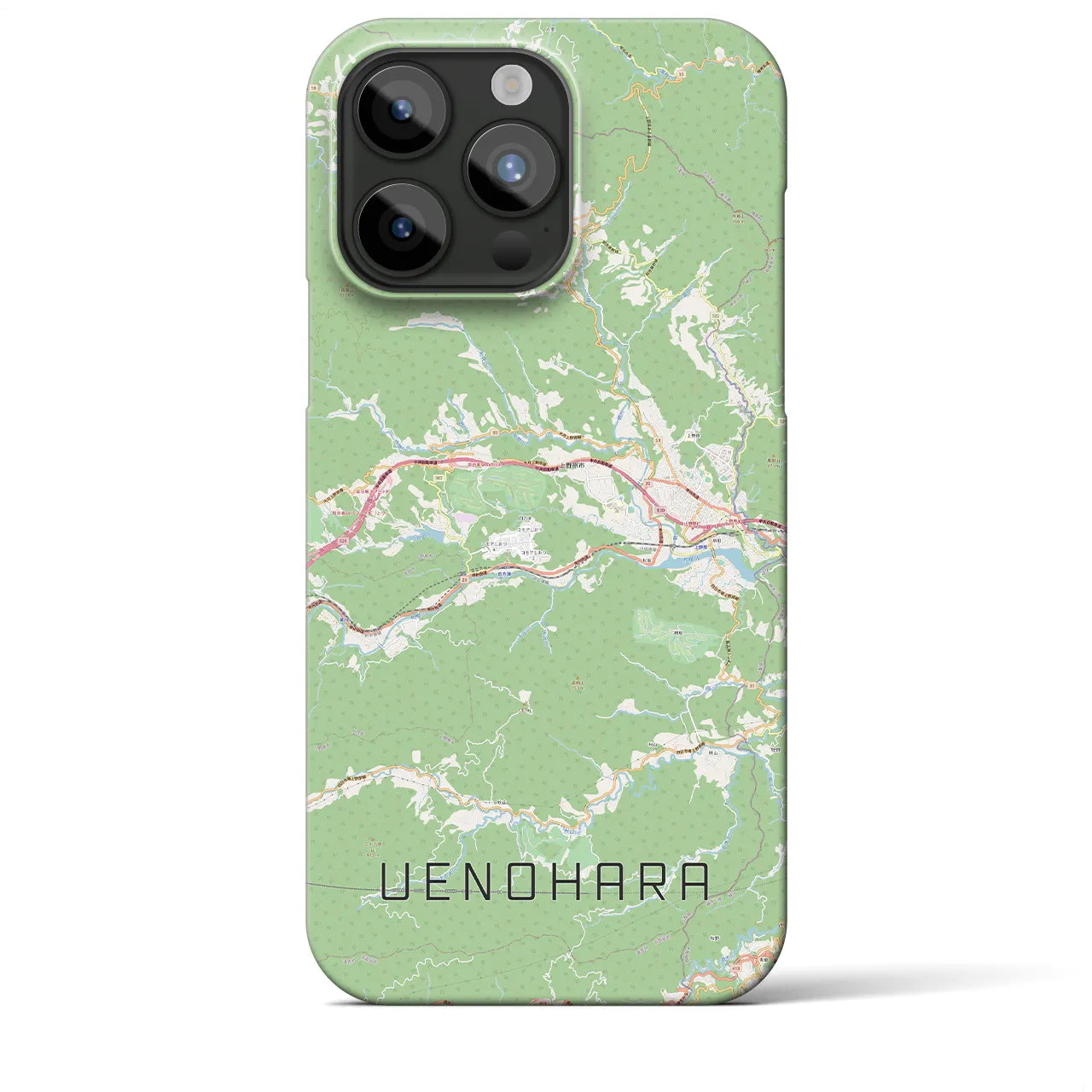 【上野原(山梨県)】地図柄iPhoneケース(バックカバータイプ)