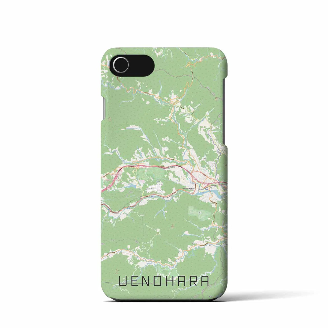 【上野原(山梨県)】地図柄iPhoneケース(バックカバータイプ)