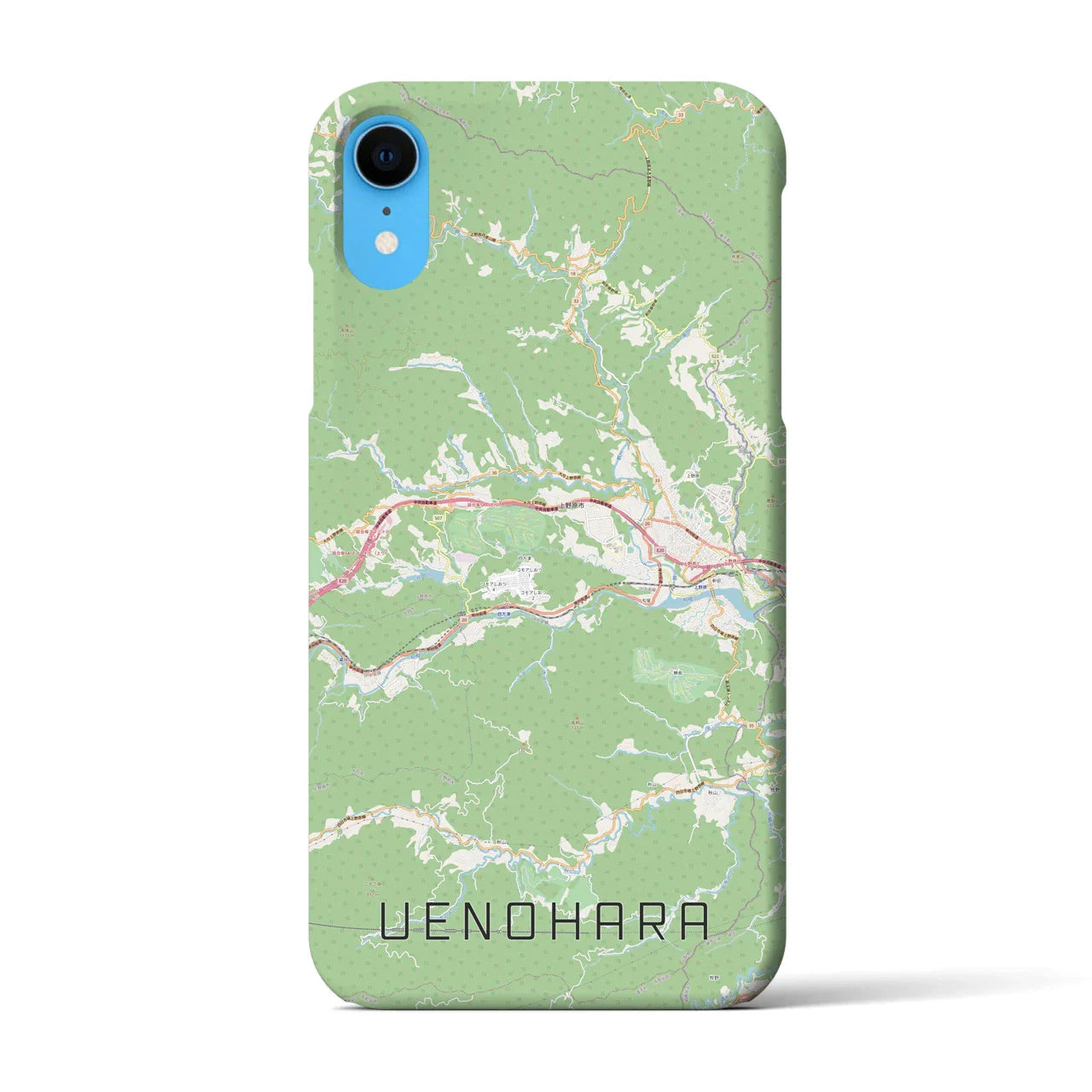 【上野原(山梨県)】地図柄iPhoneケース(バックカバータイプ)