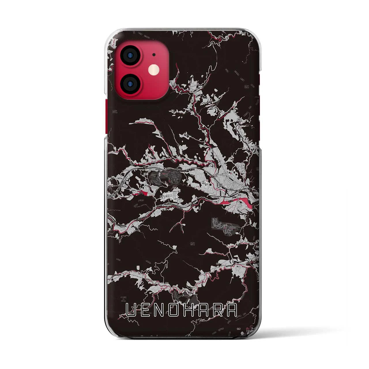 【上野原(山梨県)】地図柄iPhoneケース(クリアタイプ)