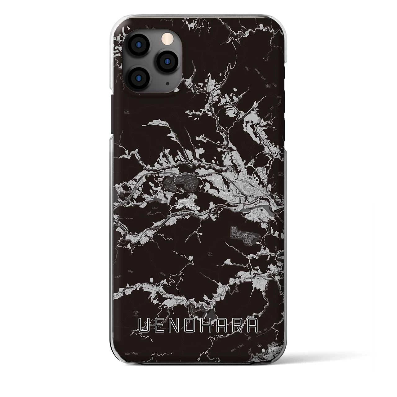 【上野原(山梨県)】地図柄iPhoneケース(クリアタイプ)