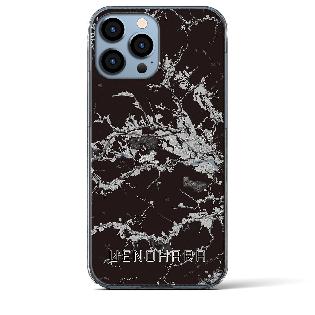 【上野原(山梨県)】地図柄iPhoneケース(クリアタイプ)