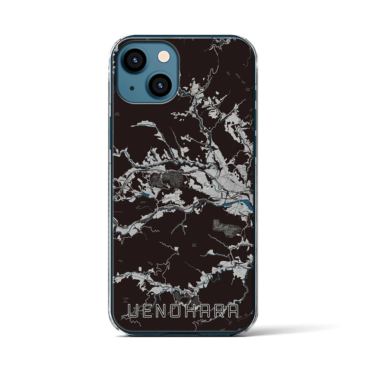 【上野原(山梨県)】地図柄iPhoneケース(クリアタイプ)