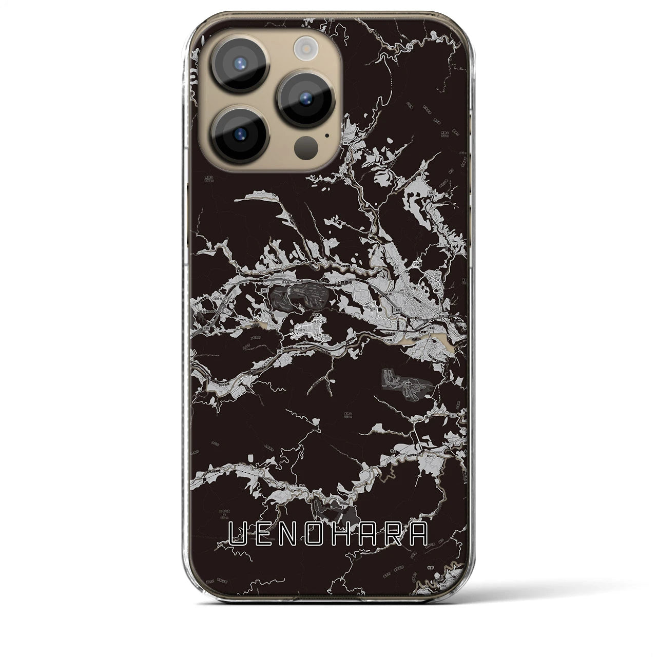 【上野原(山梨県)】地図柄iPhoneケース(クリアタイプ)