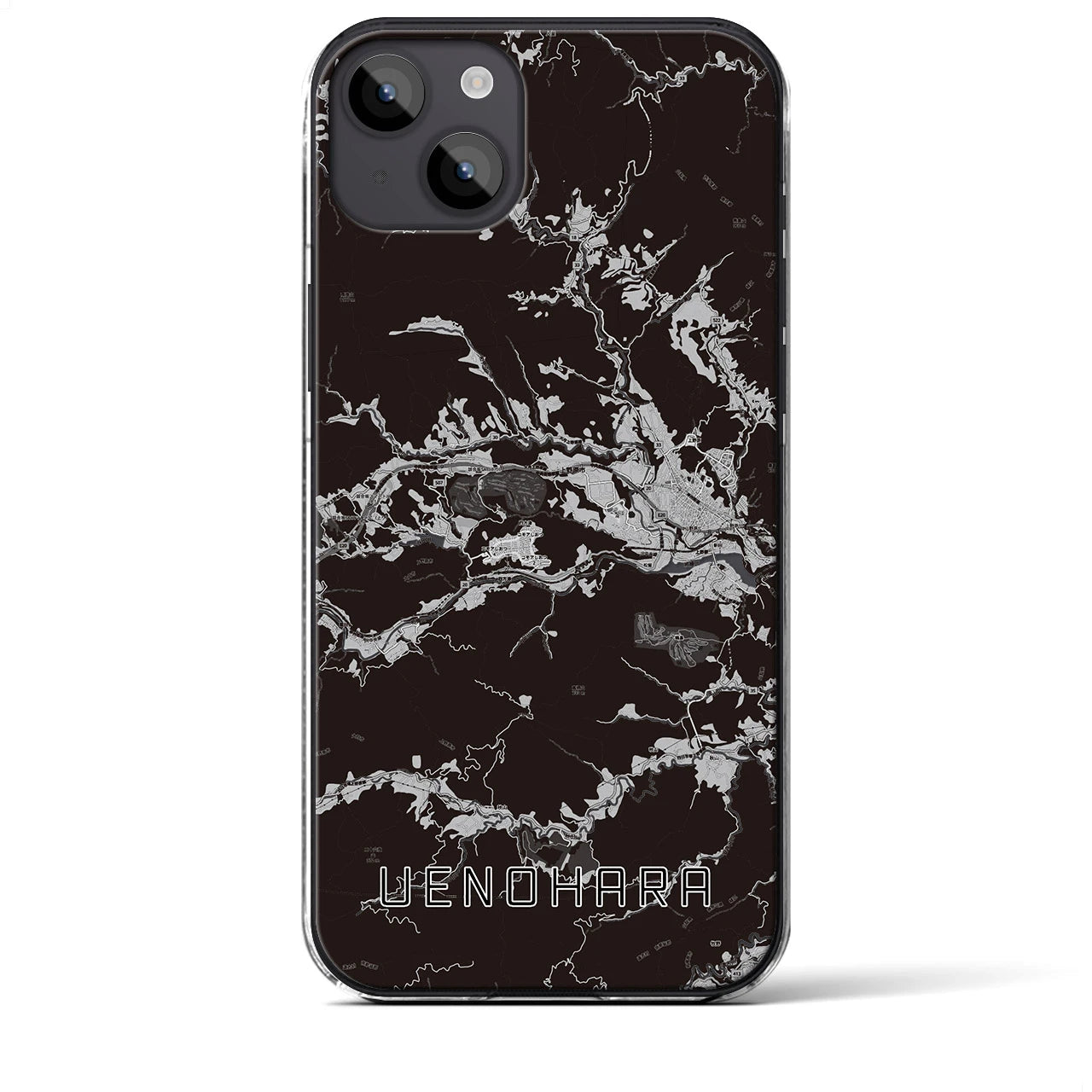 【上野原(山梨県)】地図柄iPhoneケース(クリアタイプ)